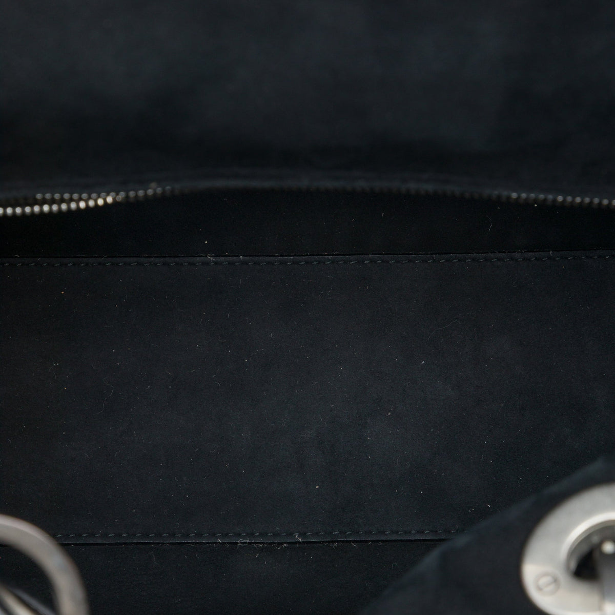 Dior Medium Calfskin Cannage Embossed Flower Studded Supple Lady Dior — Black