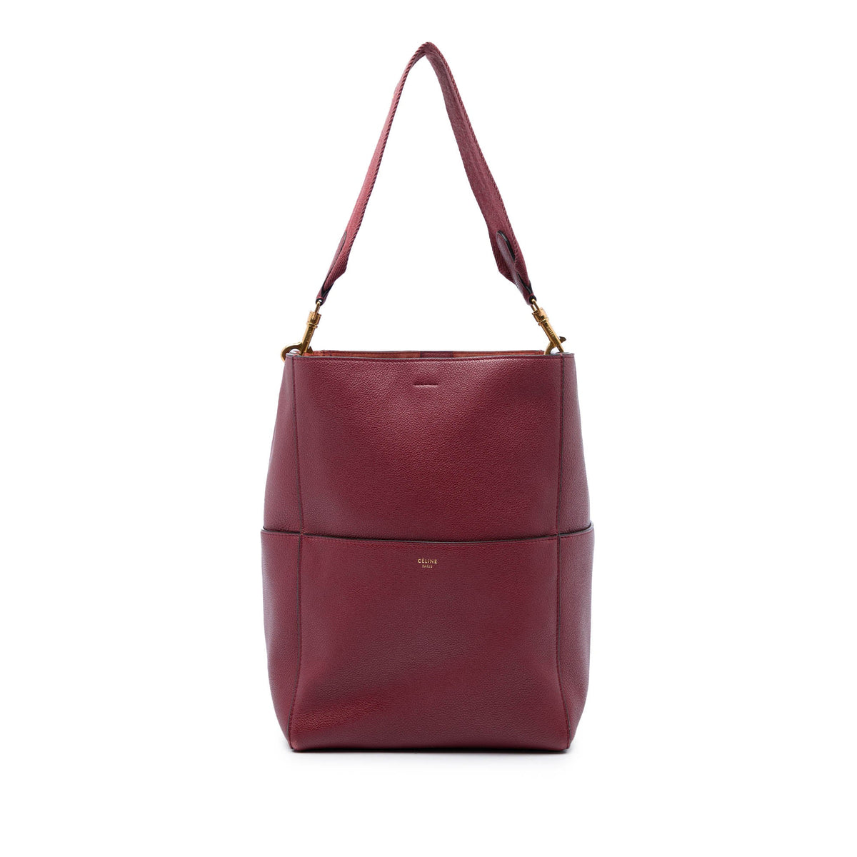 Celine Medium Leather Seau Sangle Bucket Bag