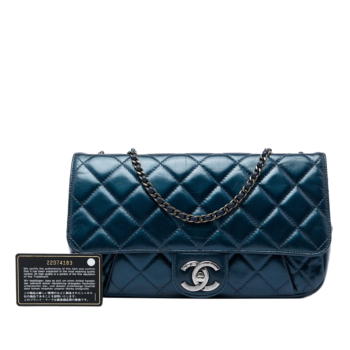 Chanel Medium Quilted Glazed Calfskin Coco Pleats Flap