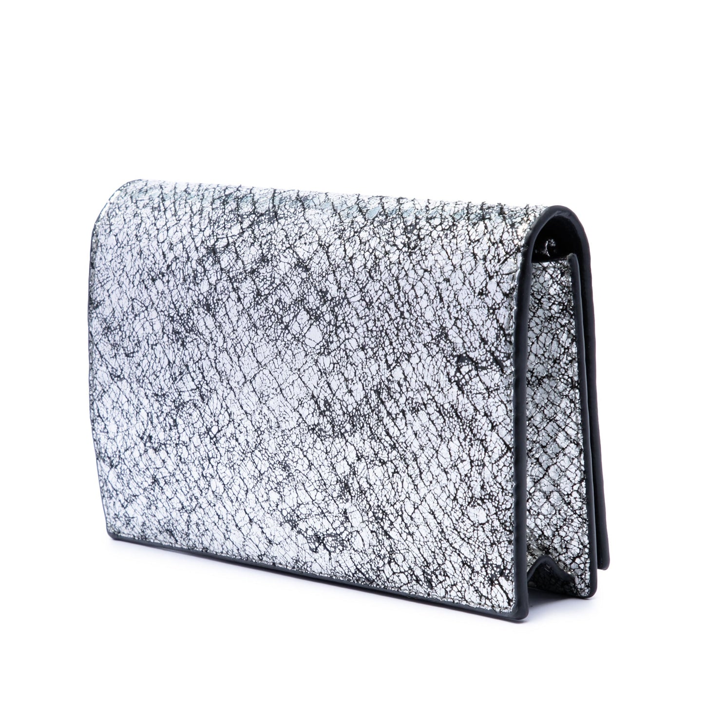 Saint Laurent Python Embossed Metallic Leather Classic Monogram Kate Tassel Wallet on Chain