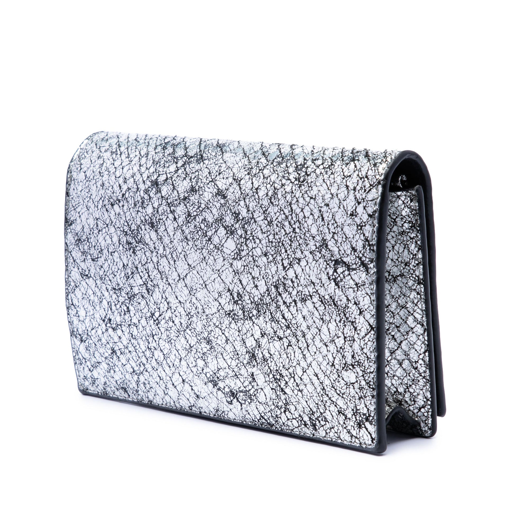 Saint Laurent Python Embossed Metallic Leather Classic Monogram Kate Tassel Wallet on Chain