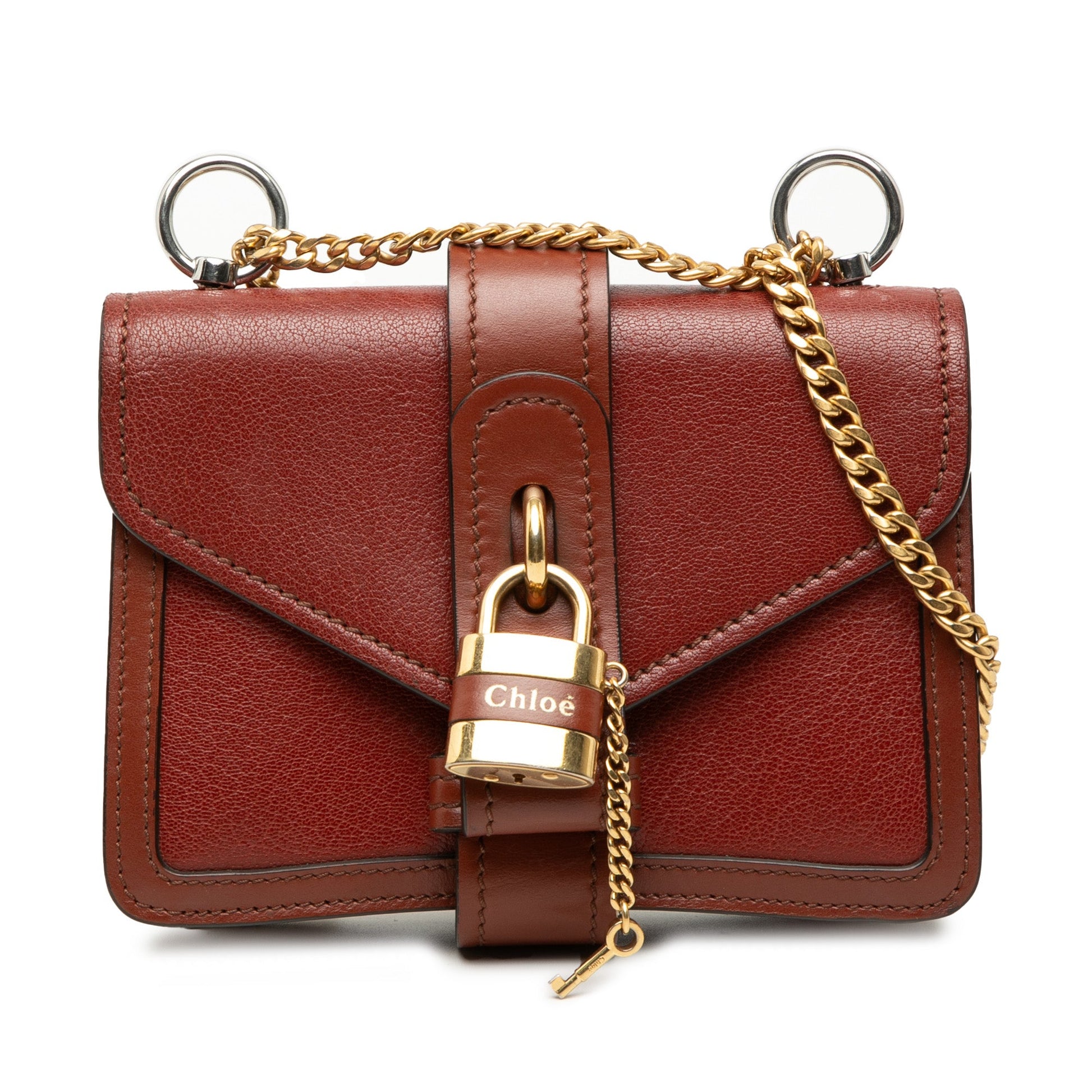 Chloé Mini Leather Aby Lock Chain Flap