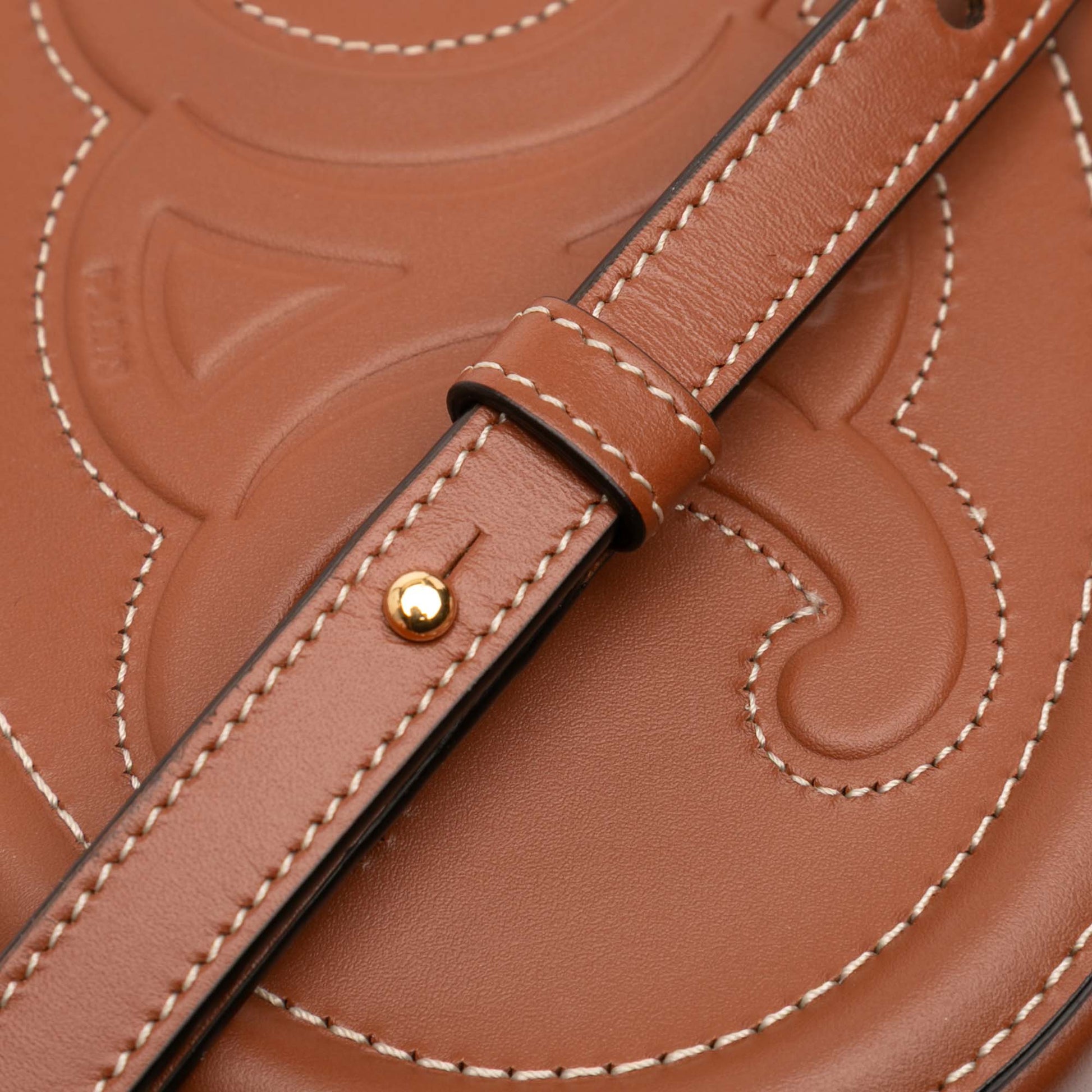Celine Small Calfskin Cuir Triomphe Oval Crossbody