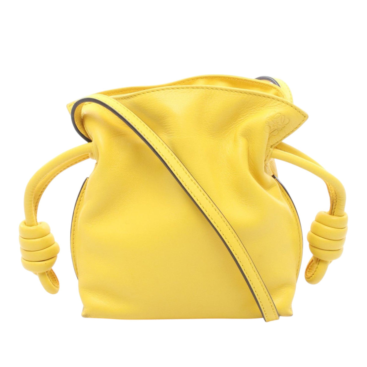 LOEWE Mini Nappa Flamenco Knot Crossbody — Yellow