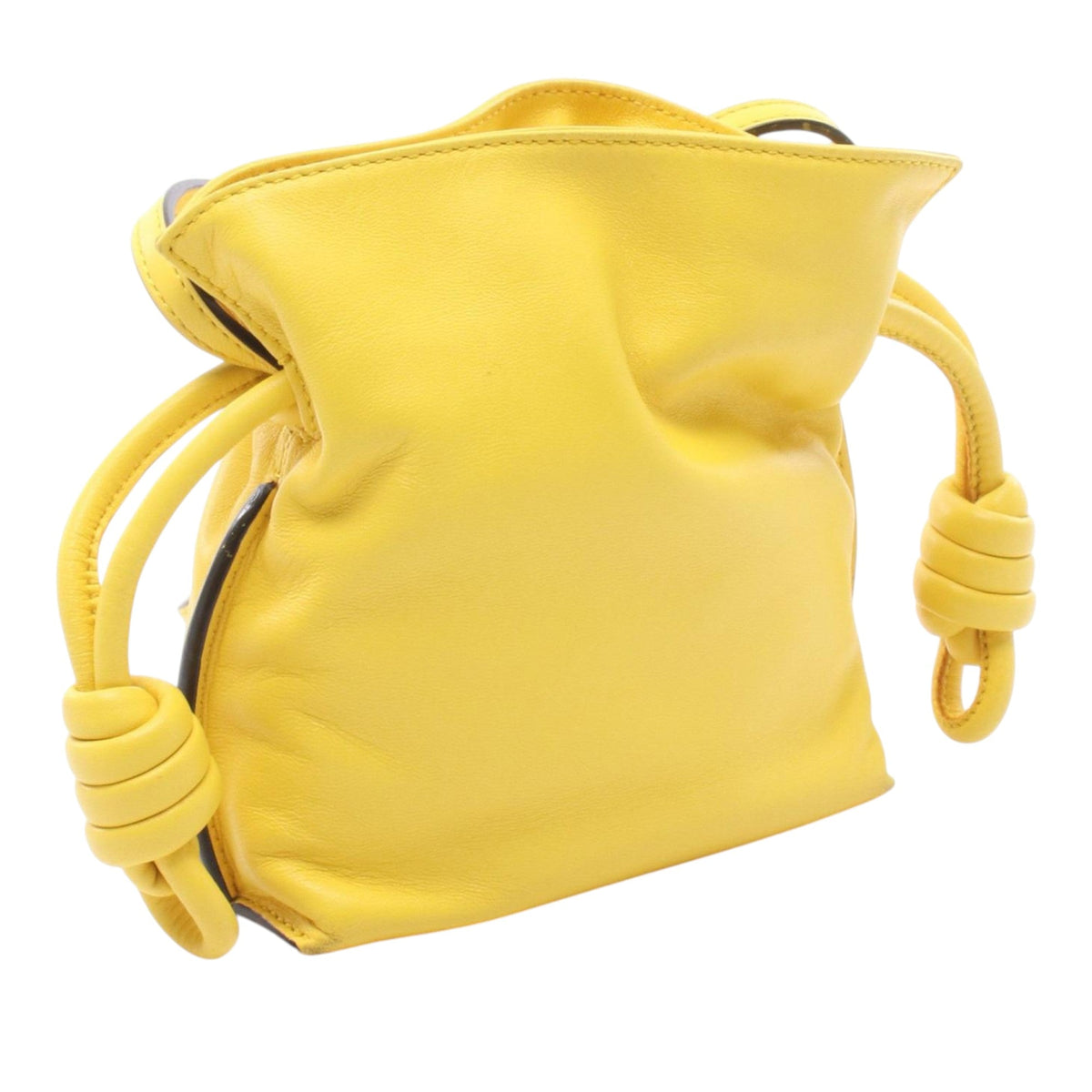 LOEWE Mini Nappa Flamenco Knot Crossbody — Yellow