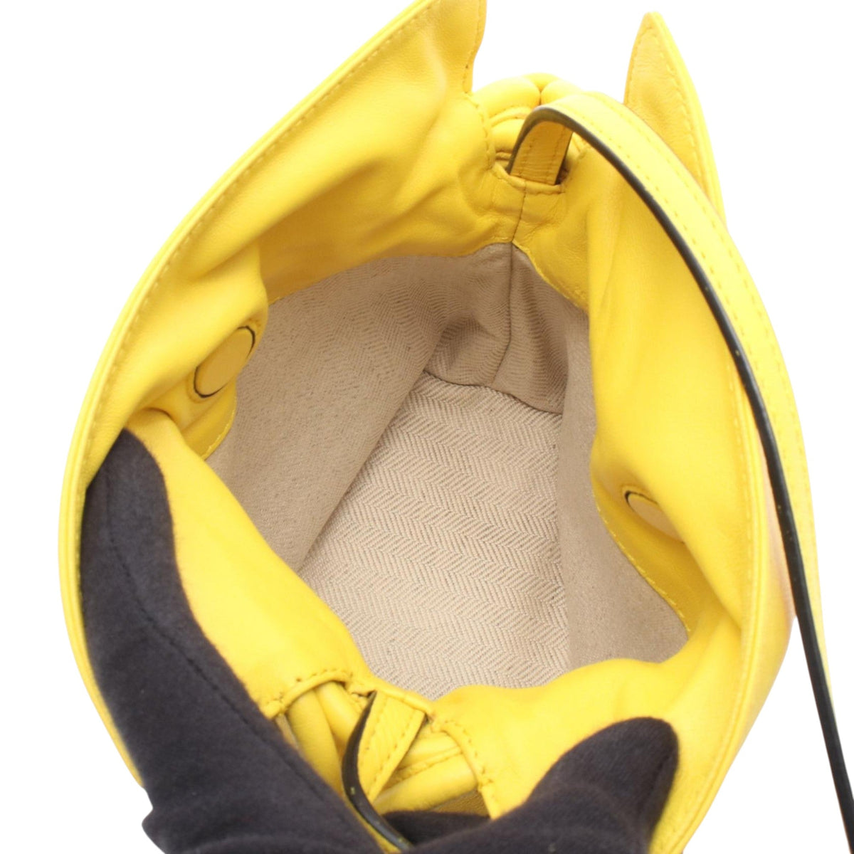 LOEWE Mini Nappa Flamenco Knot Crossbody — Yellow