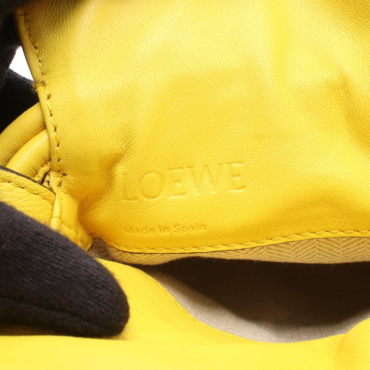 LOEWE Mini Nappa Flamenco Knot Crossbody — Yellow