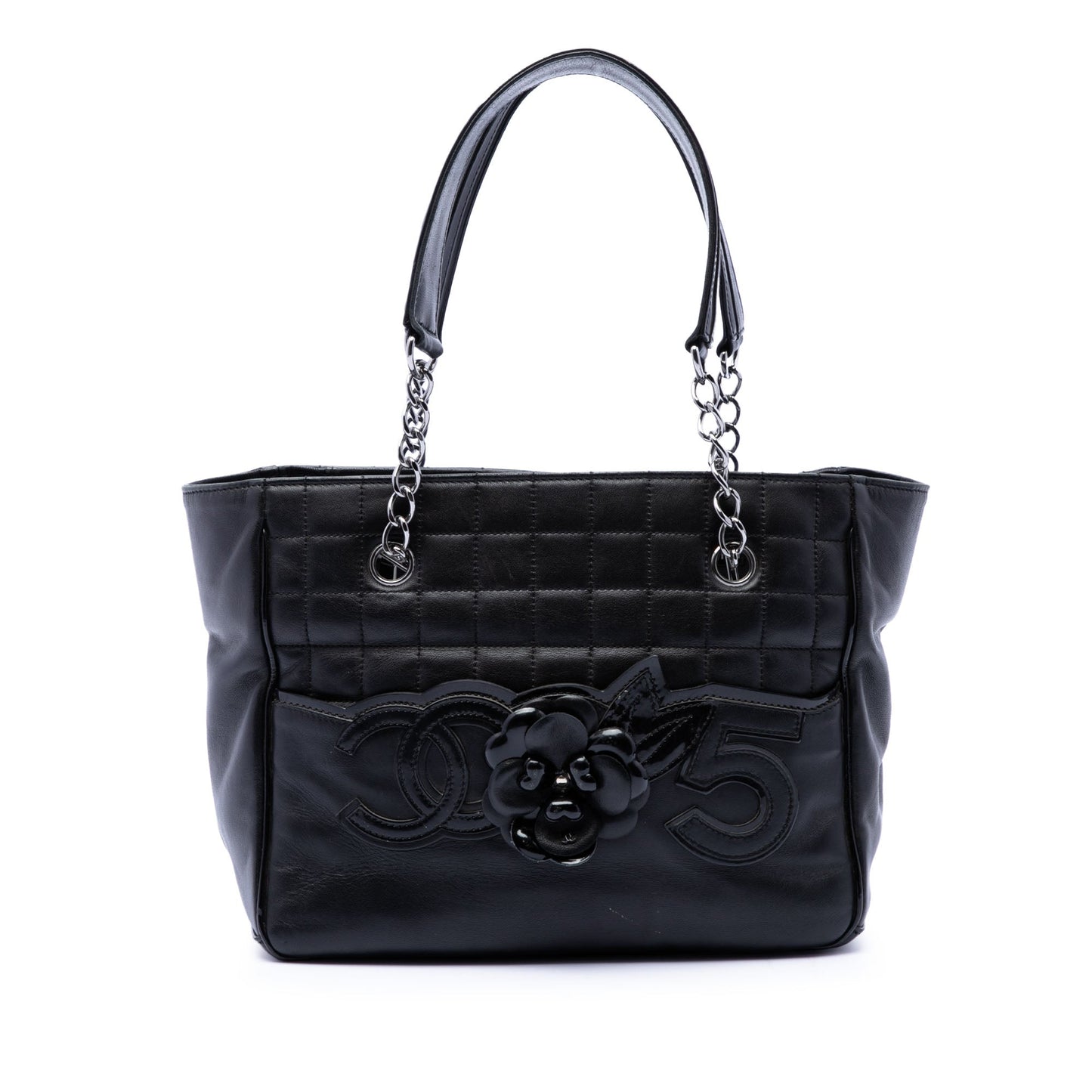 Chanel CC Choco Bar Lambskin Camellia No 5 Tote
