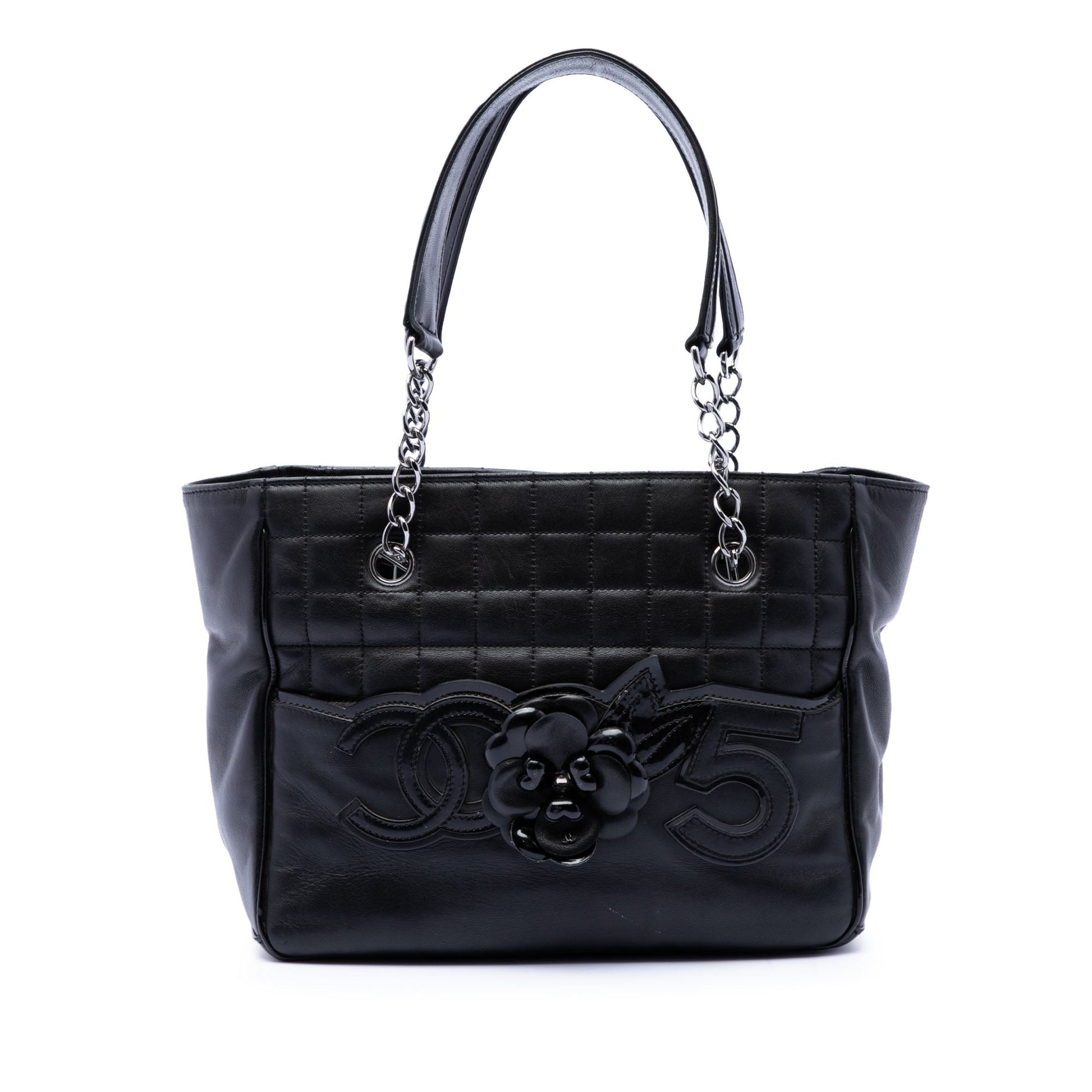 Chanel CC Choco Bar Lambskin Camellia No 5 Tote
