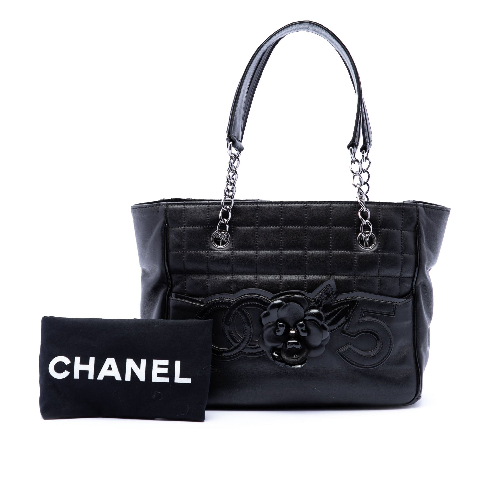 Chanel CC Choco Bar Lambskin Camellia No 5 Tote