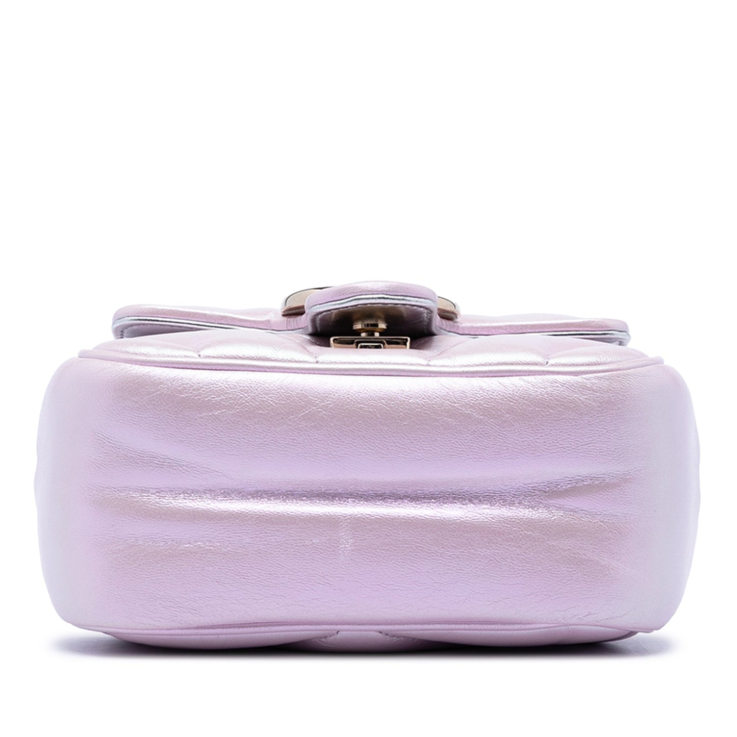 Gucci Mini GG Marmont Matelasse Iridescent Calfskin Flap Crossbody