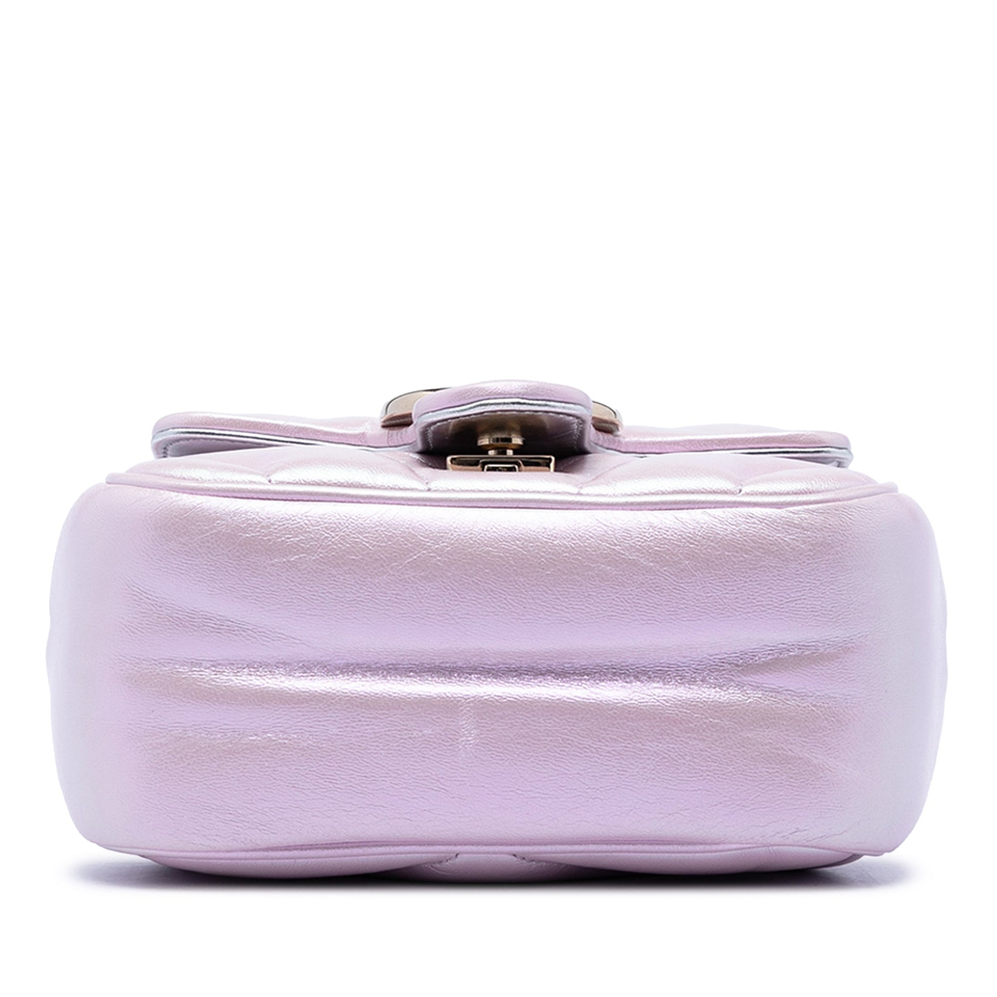 Gucci Mini GG Marmont Matelasse Iridescent Calfskin Flap Crossbody