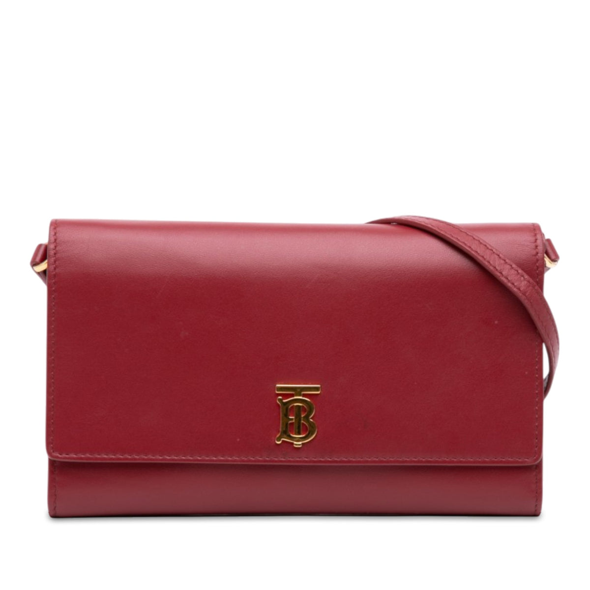 Burberry Leather TB Wallet On Strap