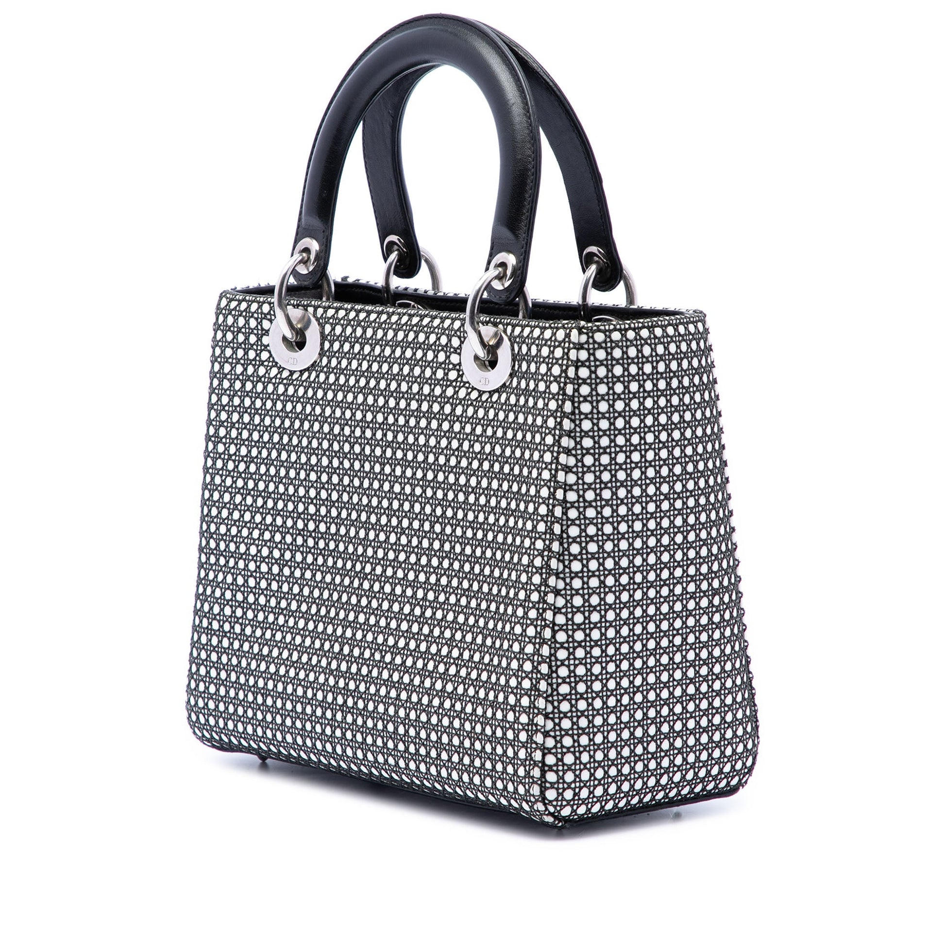 Dior Medium Calfskin Mesh Microcannage Patches Lady Dior