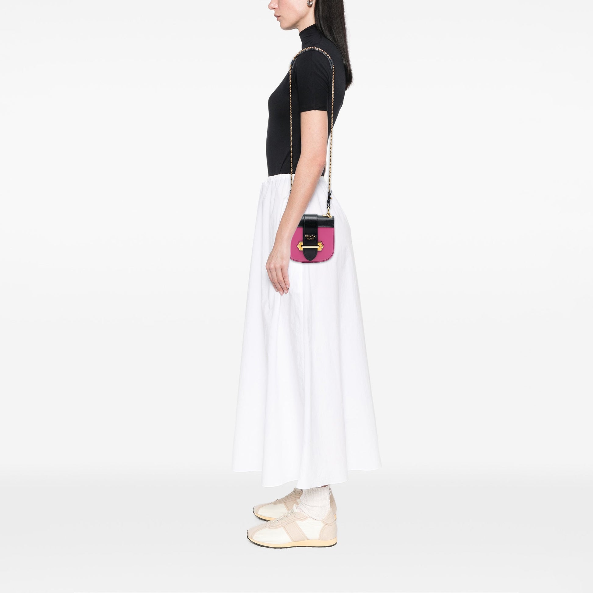 Prada Saffiano Trimmed City Calf Pionniere Crossbody