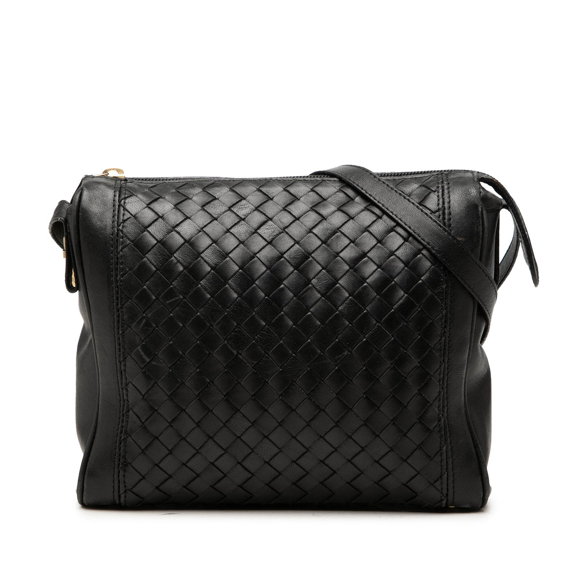 Bottega Veneta Nappa Intrecciato Crossbody — Black