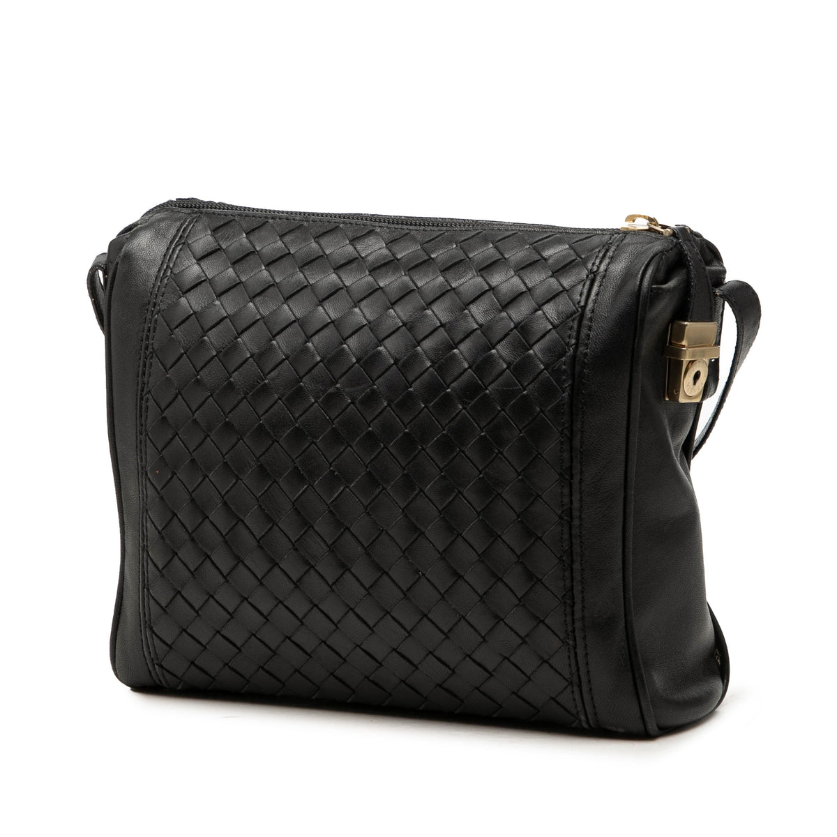 Bottega Veneta Nappa Intrecciato Crossbody — Black