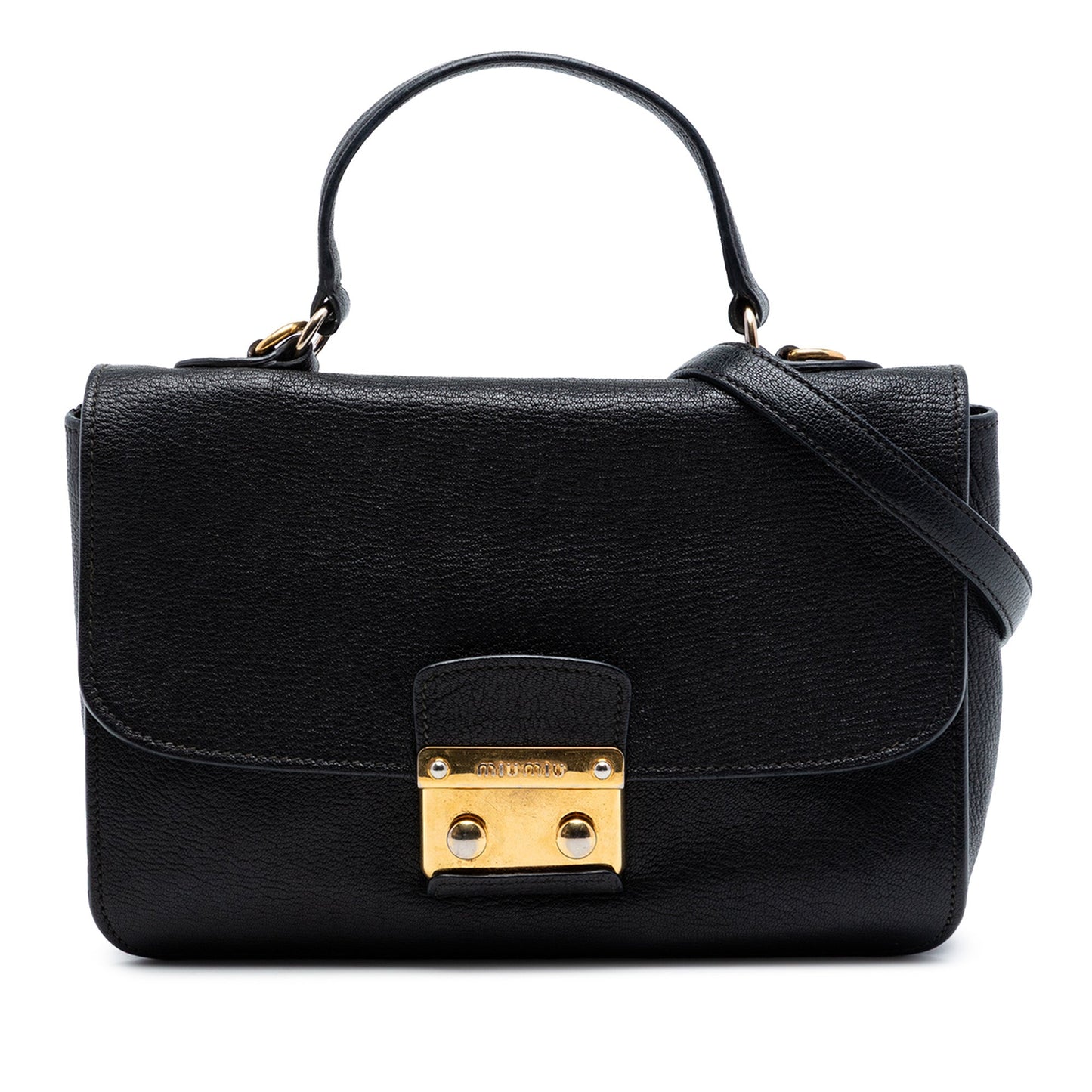 Miu Miu Goatskin Madras Flap Satchel