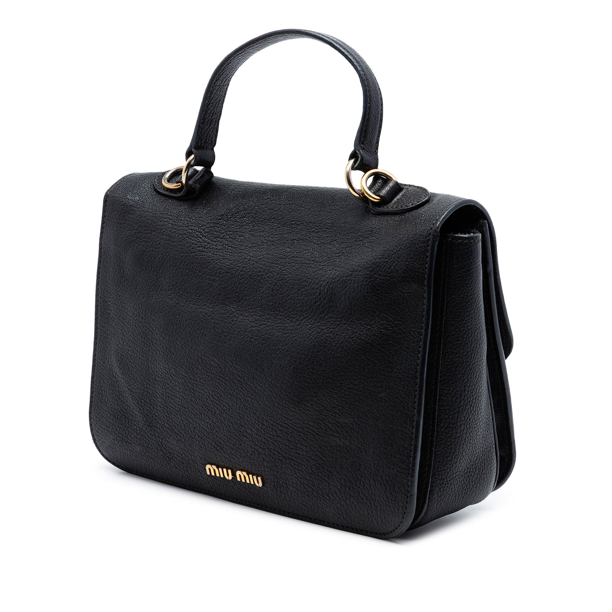 Miu Miu Goatskin Madras Flap Satchel