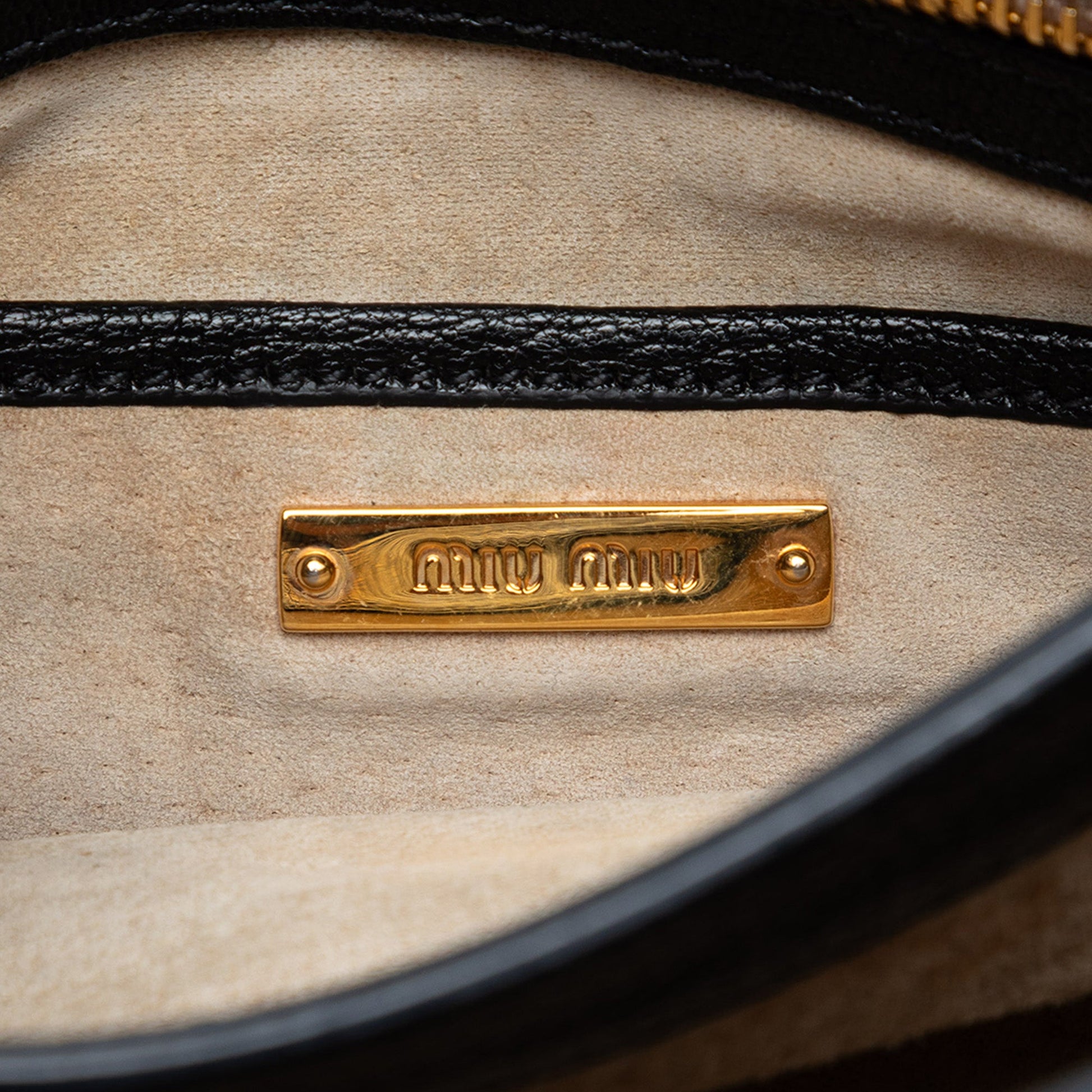 Miu Miu Goatskin Madras Flap Satchel