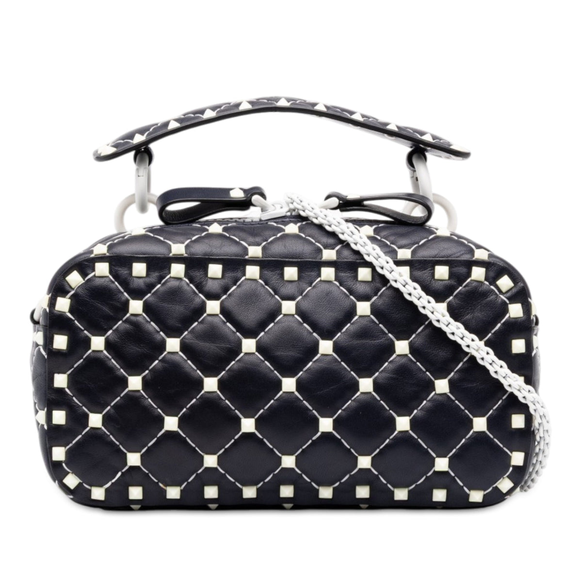 Valentino Lambskin Free Rockstud Spike Camera Bag — Blue