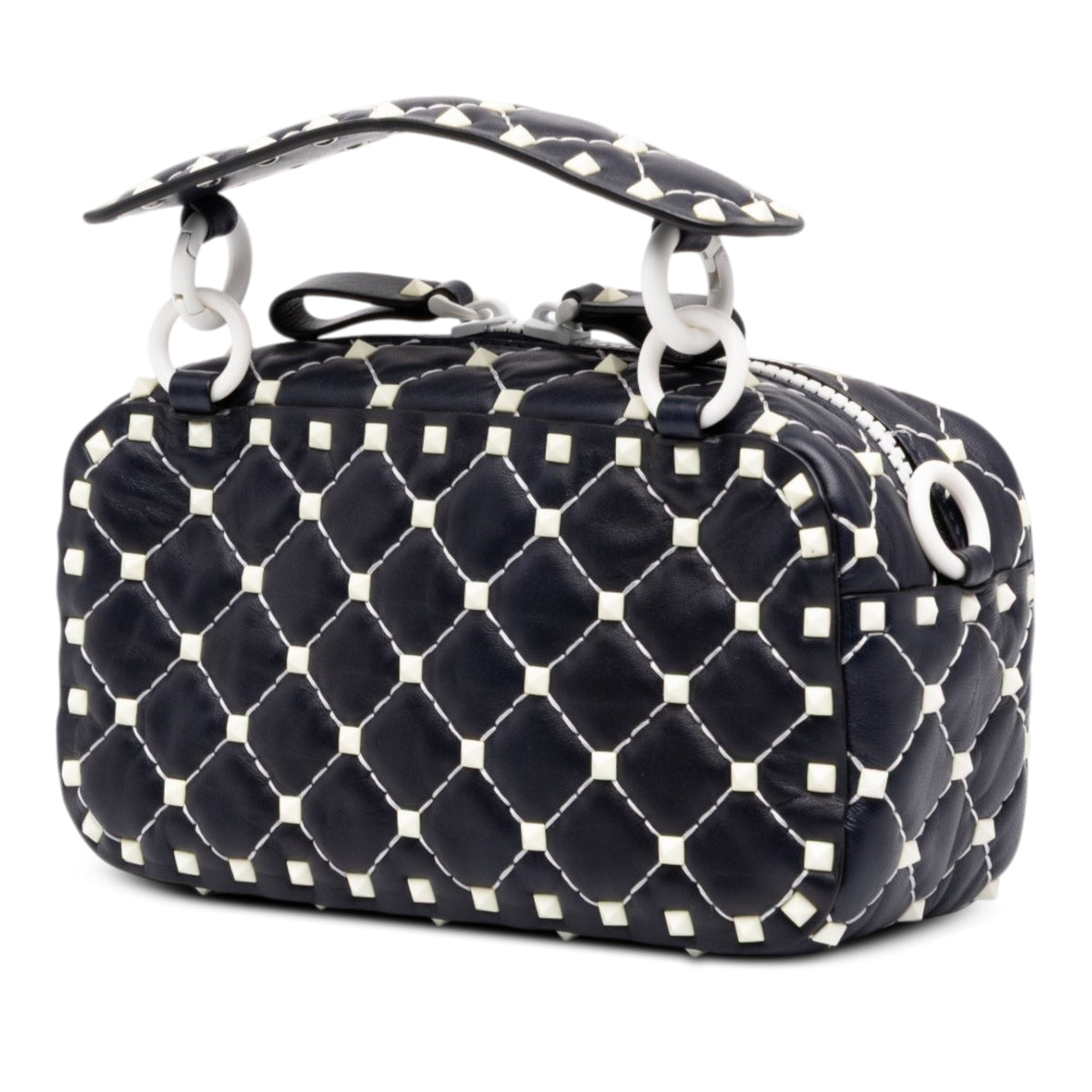 Valentino Lambskin Free Rockstud Spike Camera Bag — Blue