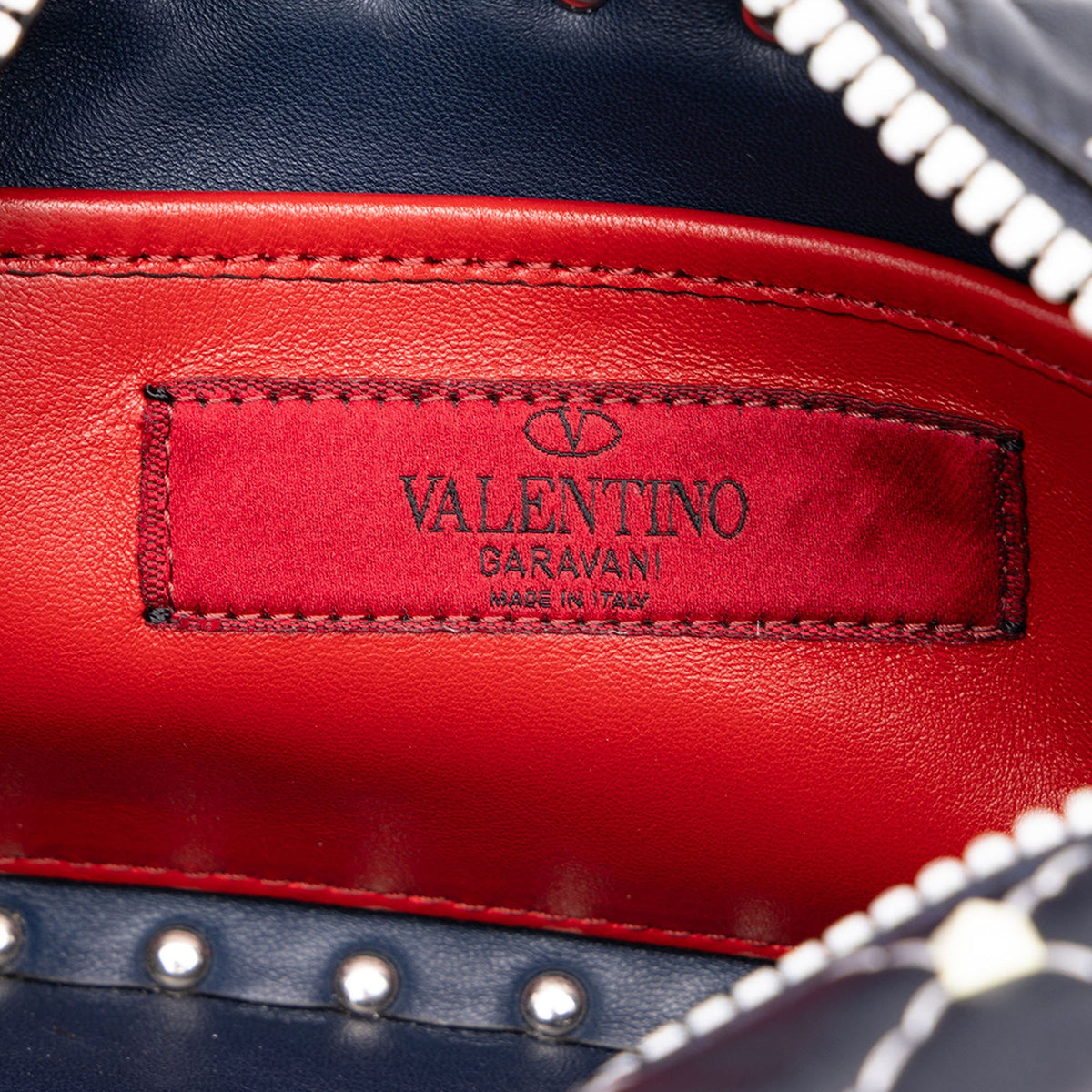 Valentino Lambskin Free Rockstud Spike Camera Bag — Blue
