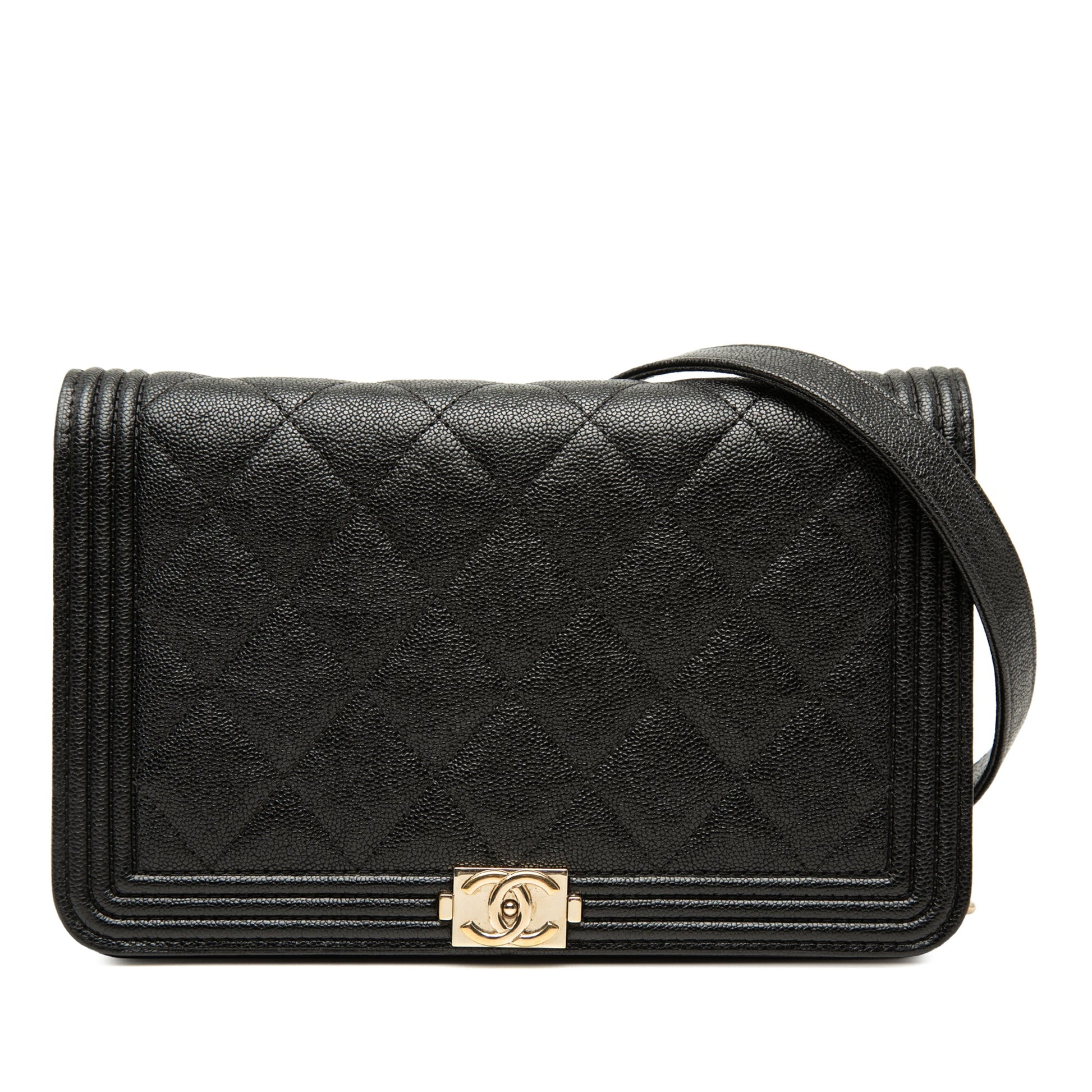 Chanel Quilted Caviar Boy Wallet on Chain