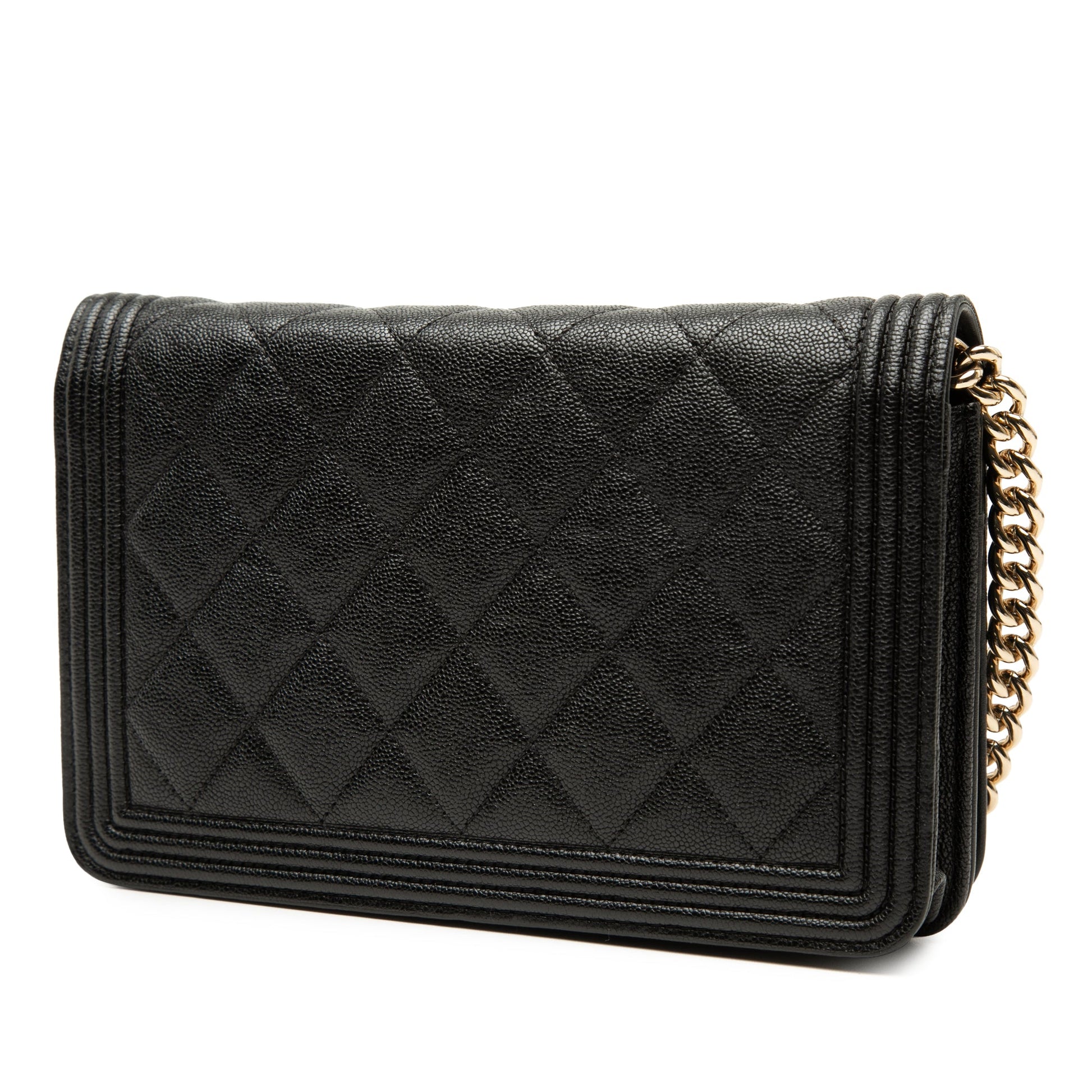 Chanel Quilted Caviar Boy Wallet on Chain
