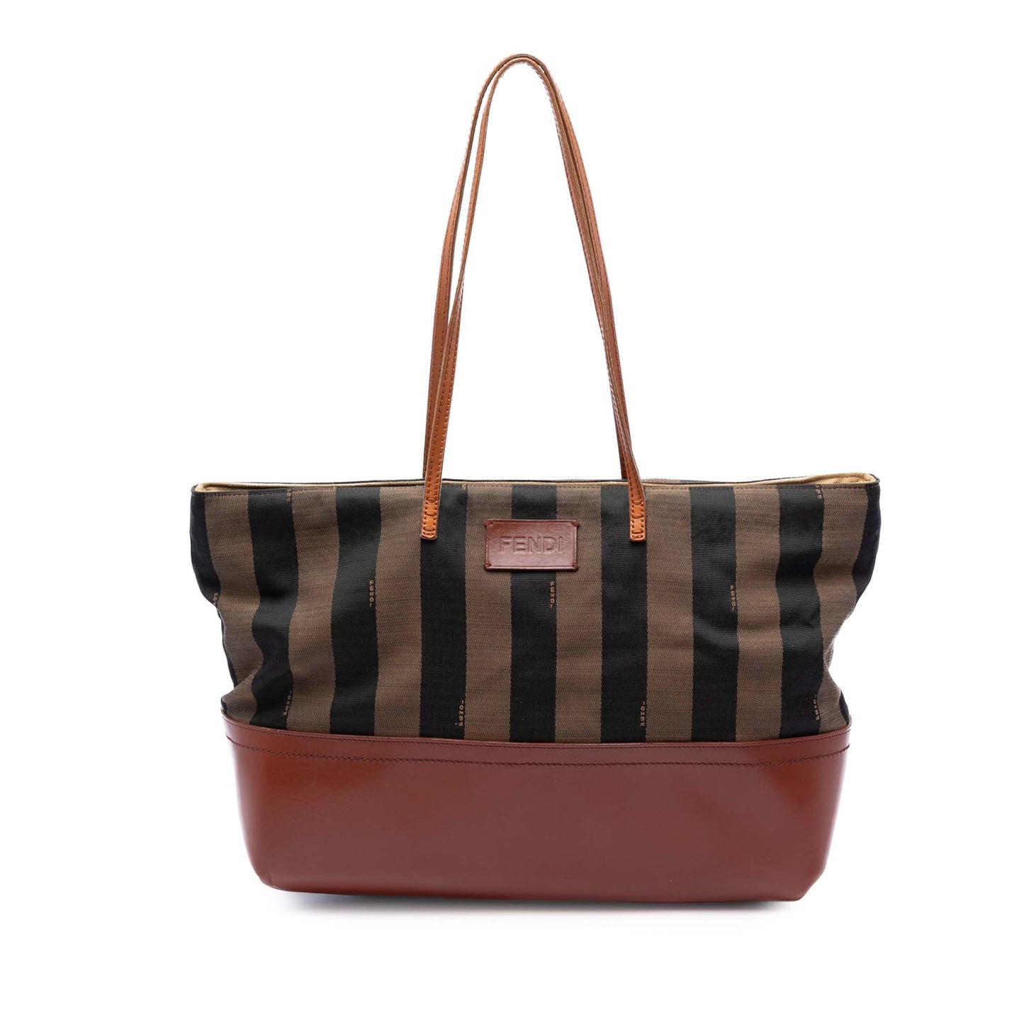 Fendi Medium Pequin Canvas Roll Tote