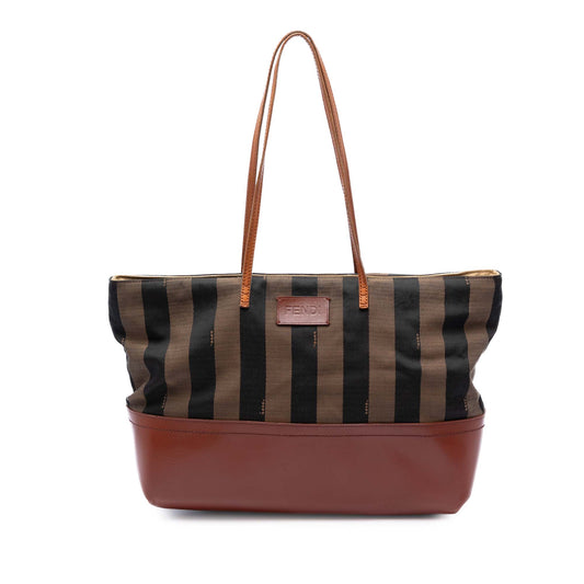 Fendi Medium Pequin Canvas Roll Tote