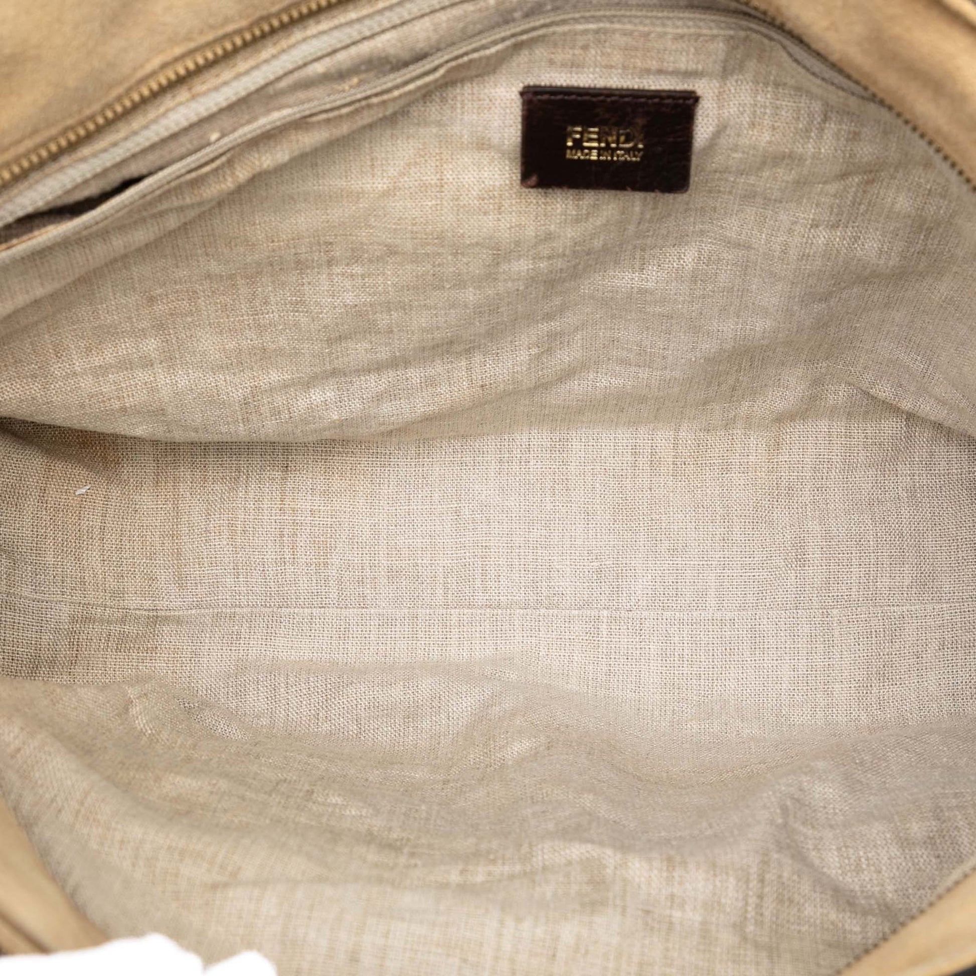 Fendi Medium Pequin Canvas Roll Tote