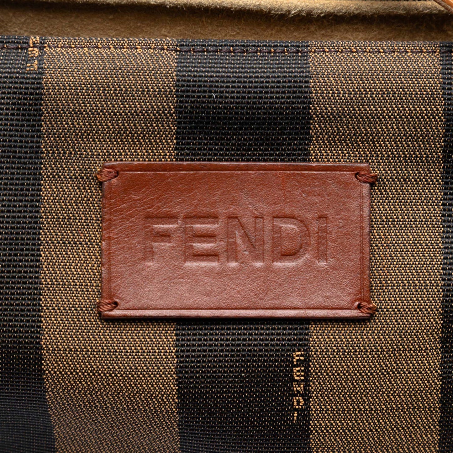 Fendi Medium Pequin Canvas Roll Tote