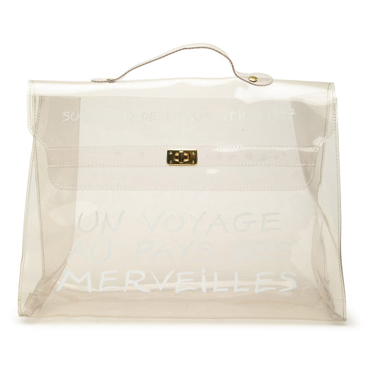 Hermès Vinyl Souvenir De L Exposition Kelly Handbag
