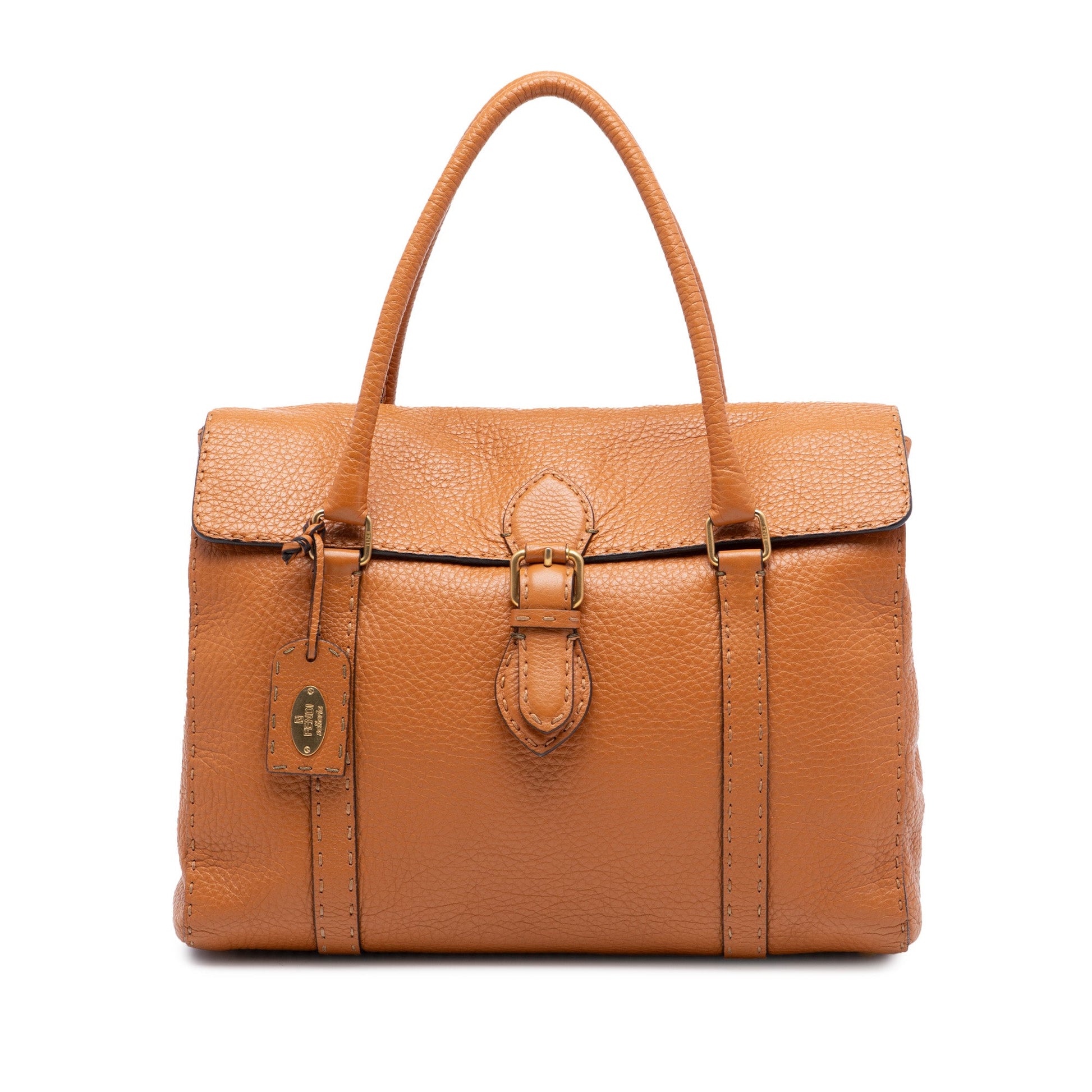 Fendi Large Leather Selleria Linda Handbag