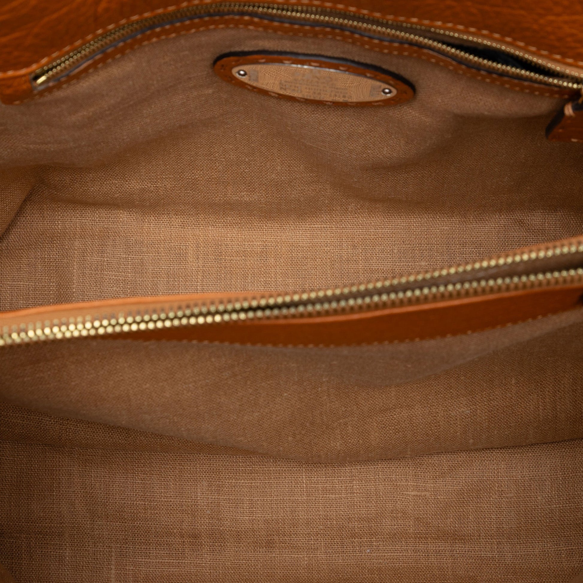 Fendi Large Leather Selleria Linda Handbag