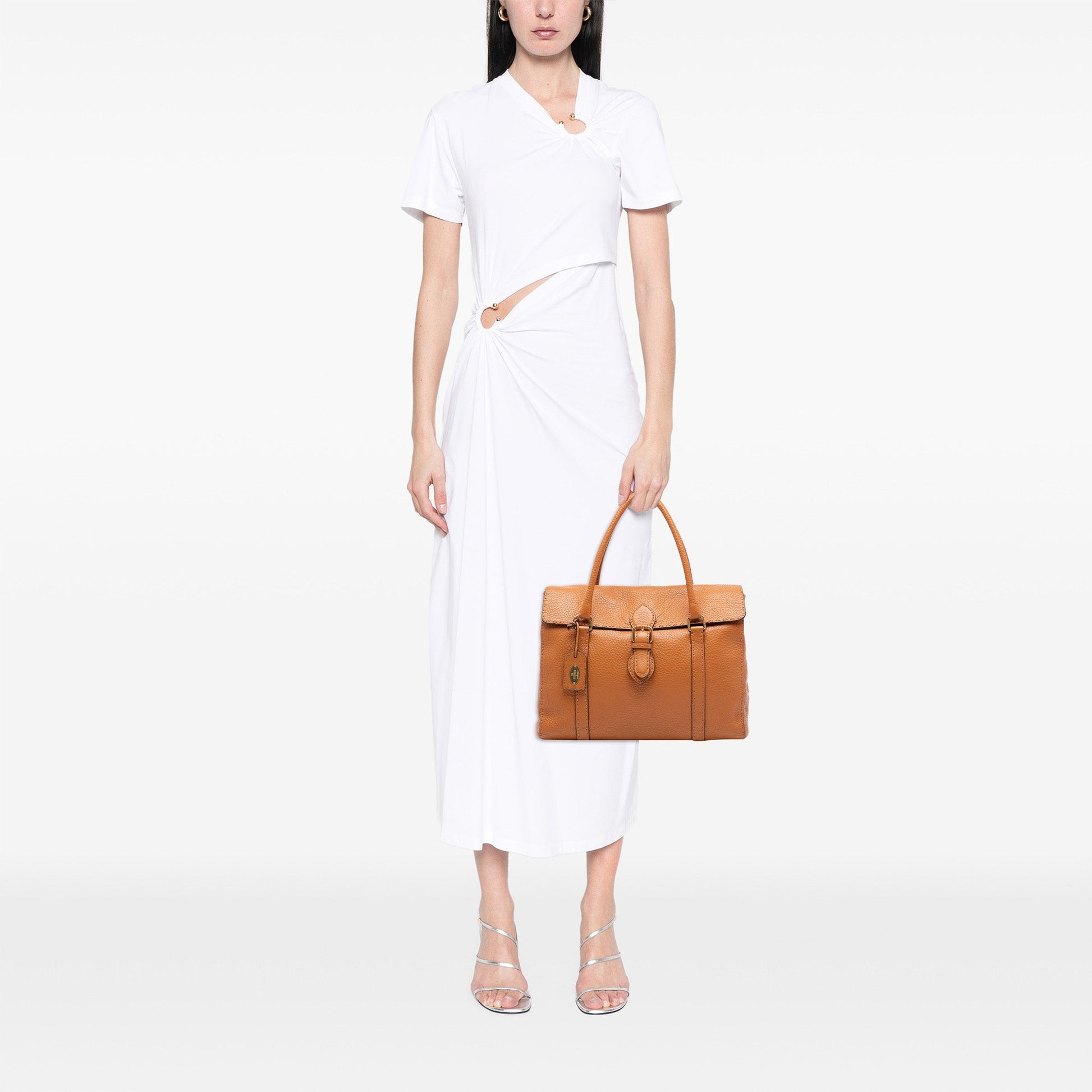 Fendi Large Leather Selleria Linda Handbag