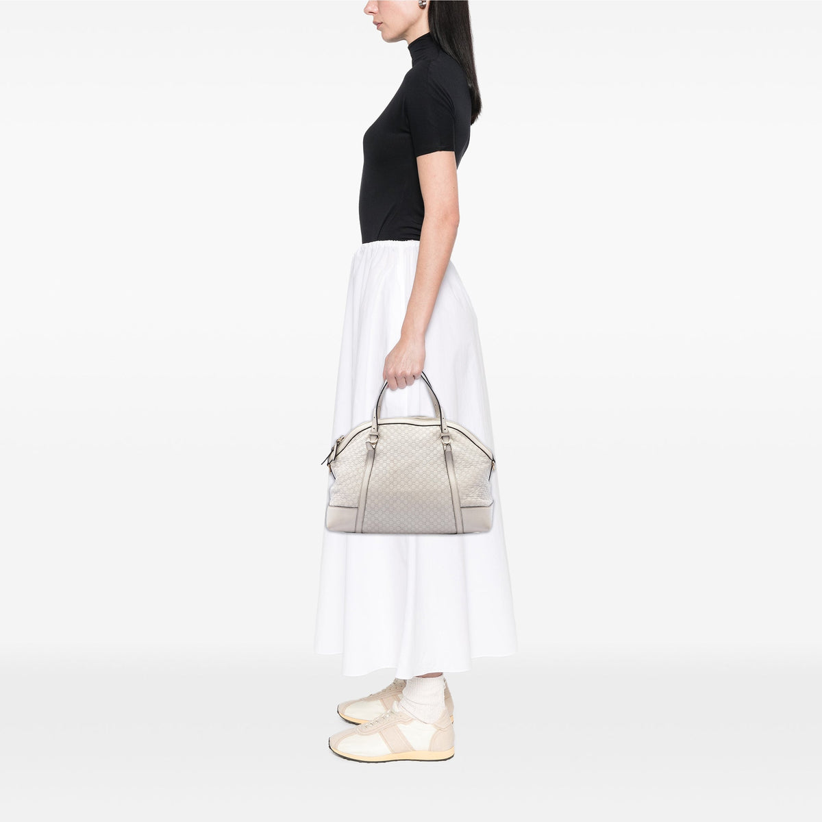 Gucci Large Microguccissima Nice Dome Satchel — White