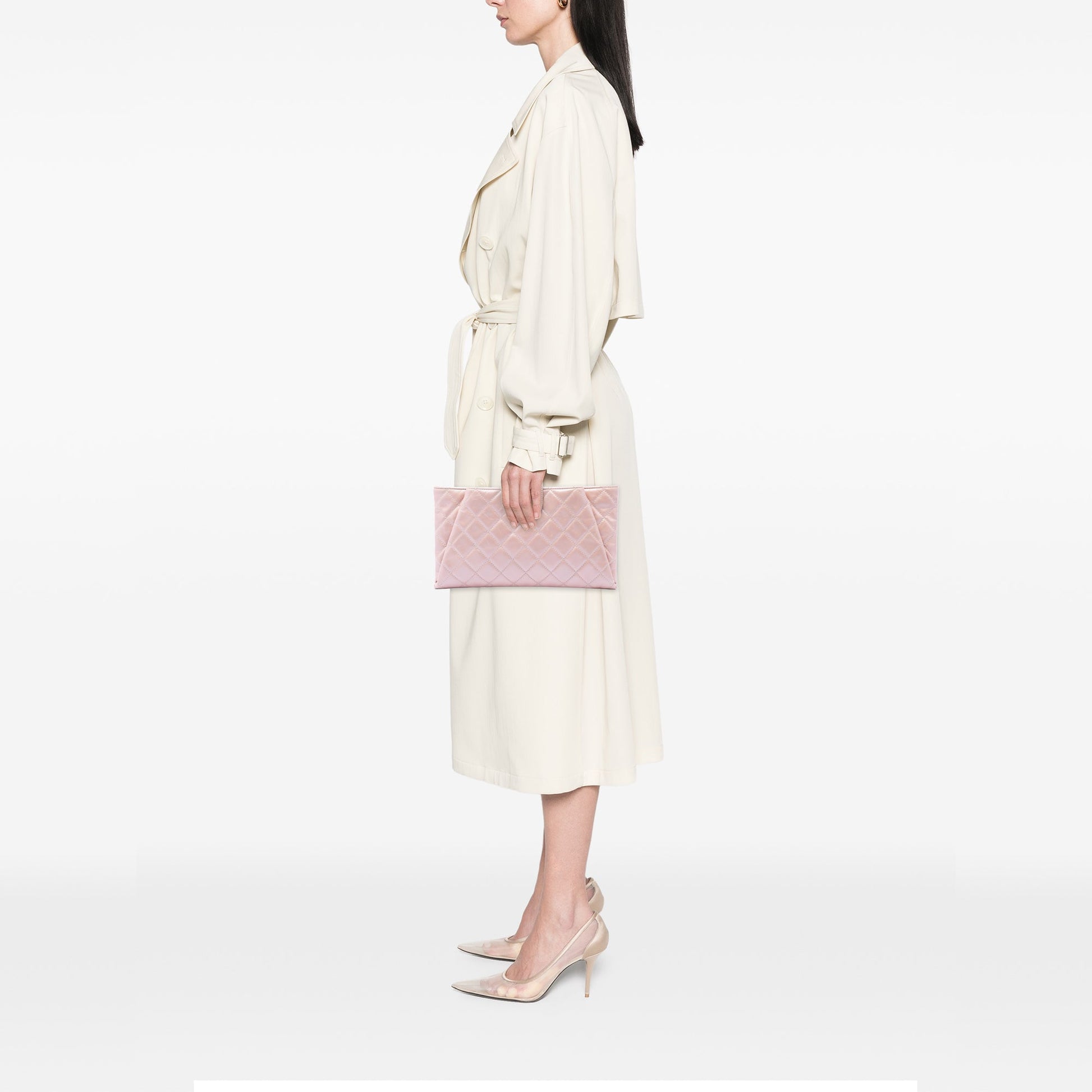 Chanel Quilted Glazed Calfskin Coco Pleats Clutch