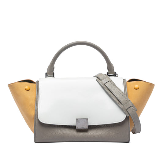 Celine Small Tricolor Leather Trapeze Satchel