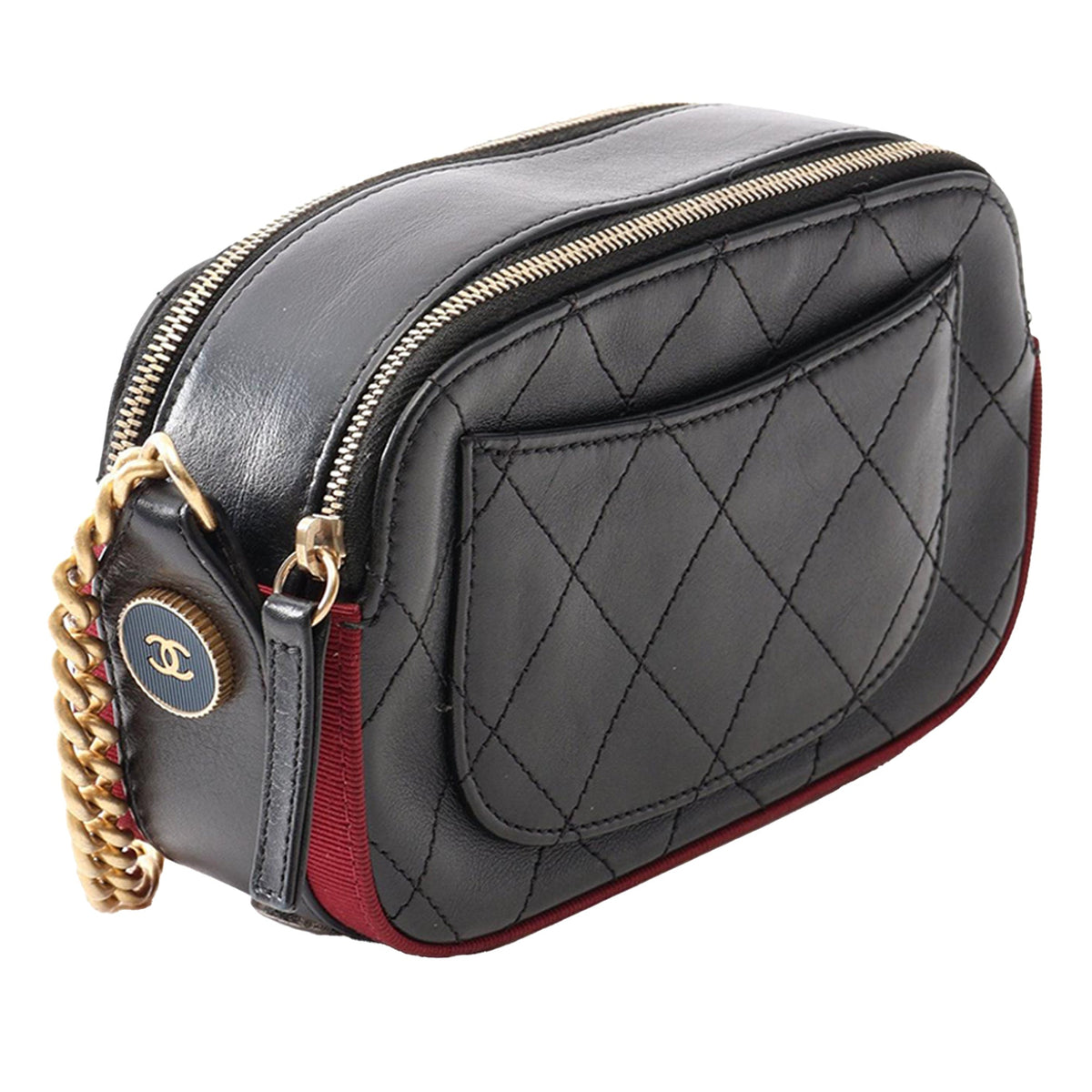 Chanel Button Up Double Zip Camera Bag