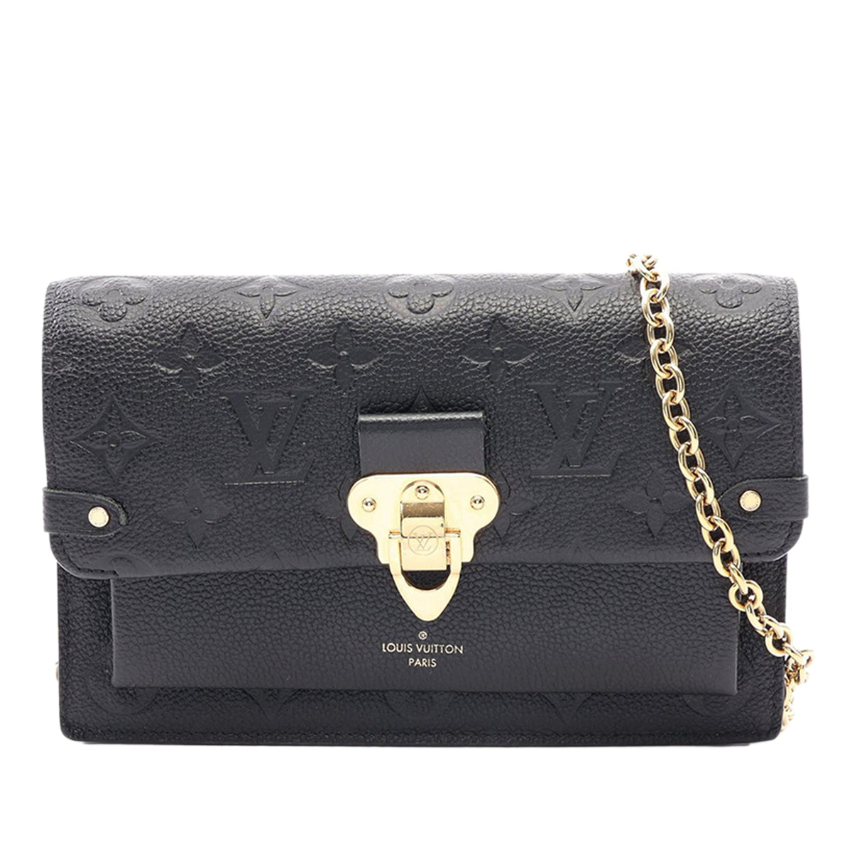 Louis Vuitton Monogram Empreinte Vavin Wallet on Chain — Black