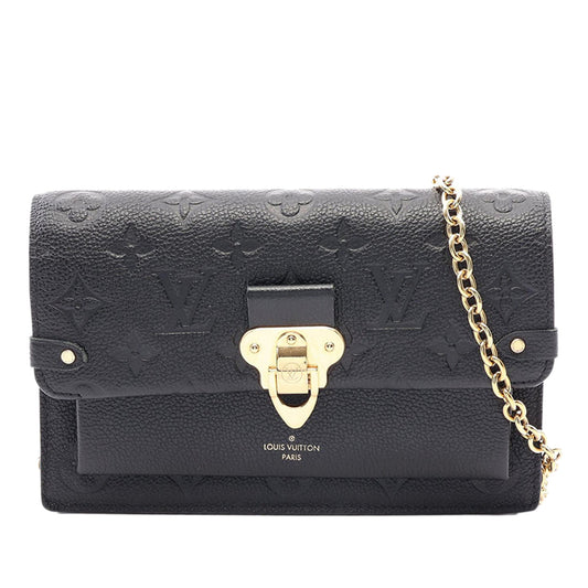 Louis Vuitton Monogram Empreinte Vavin Wallet on Chain — Black