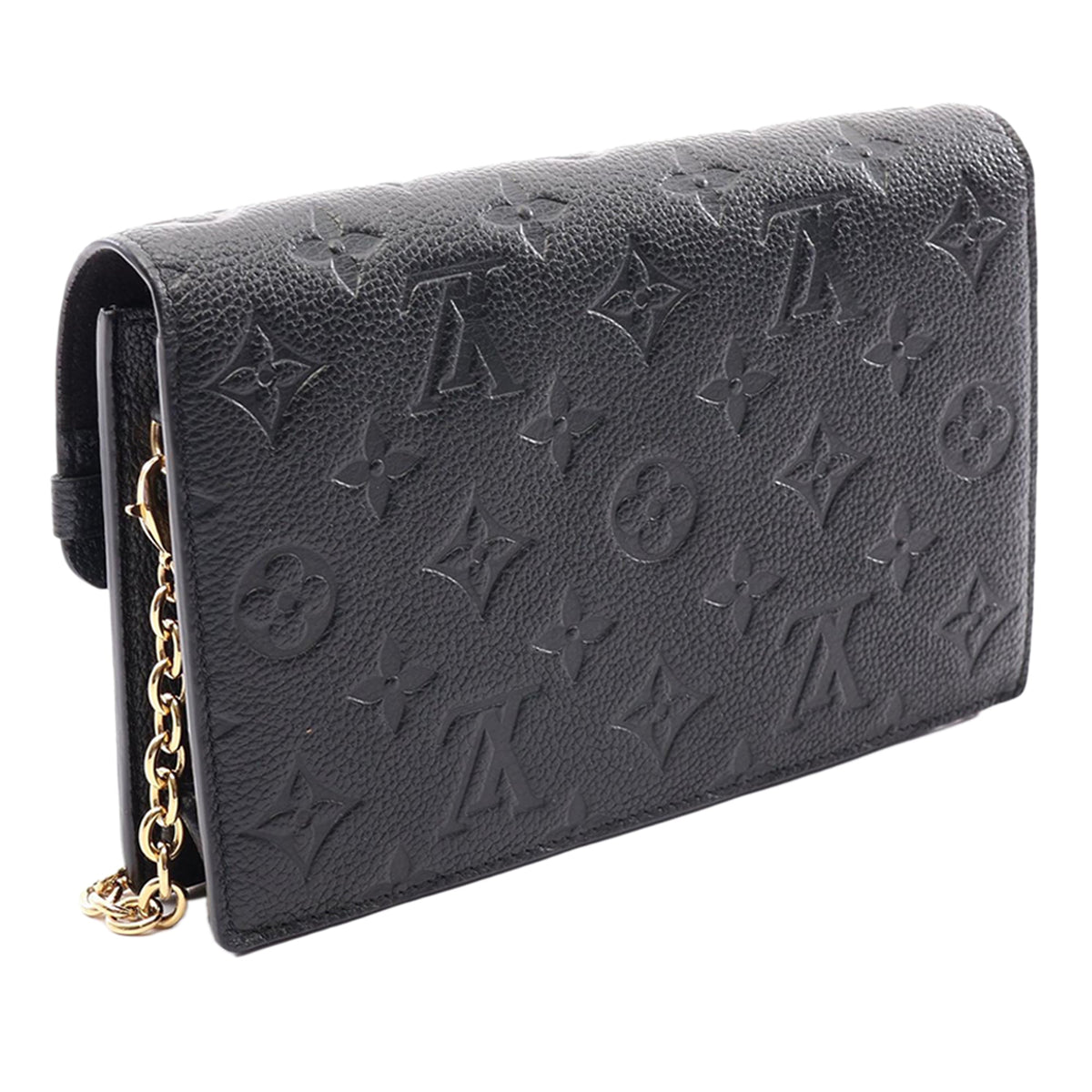 Louis Vuitton Monogram Empreinte Vavin Wallet on Chain — Black