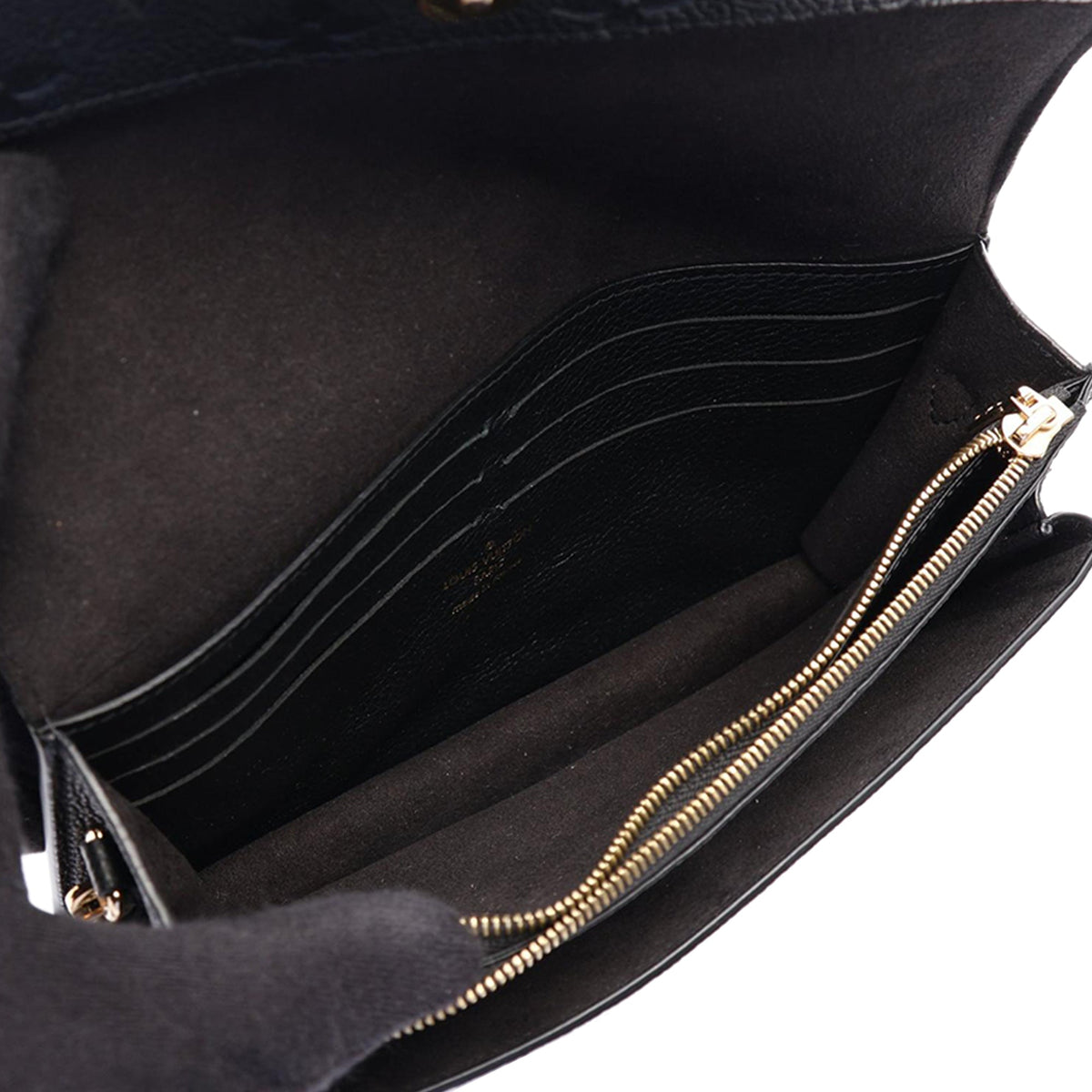 Louis Vuitton Monogram Empreinte Vavin Wallet on Chain — Black