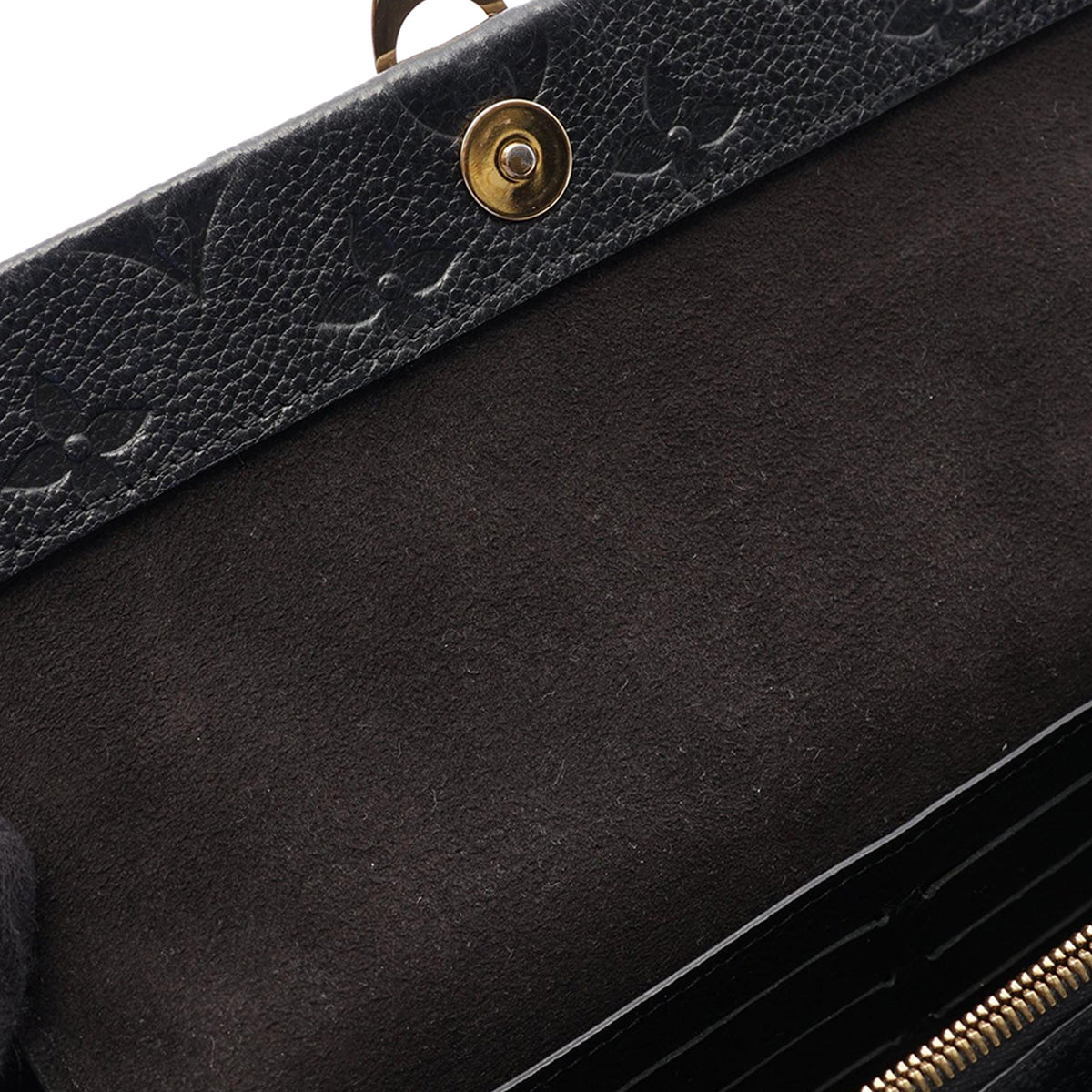 Louis Vuitton Monogram Empreinte Vavin Wallet on Chain — Black