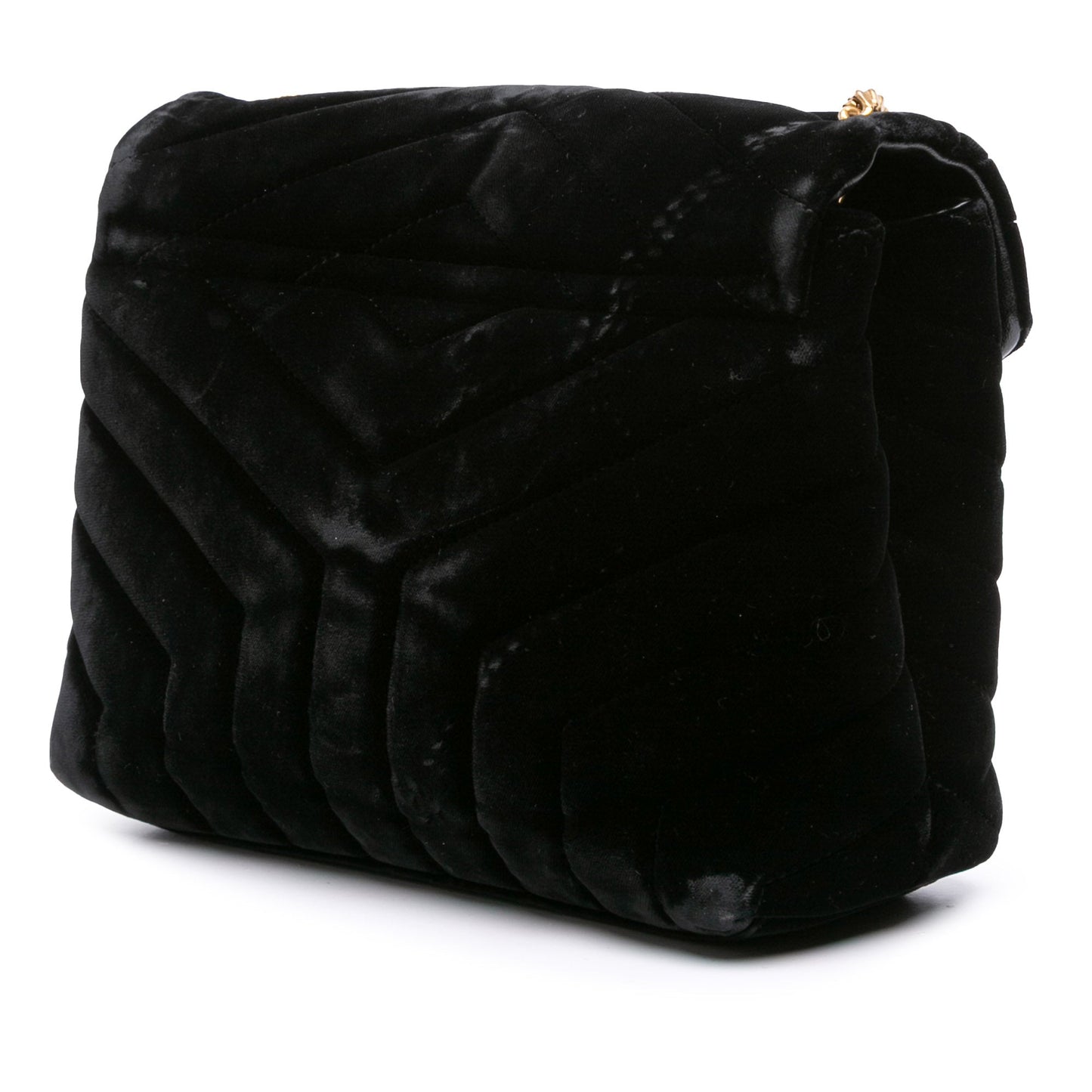 Saint Laurent Small Matelasse Velvet Monogram LouLou Shoulder Bag