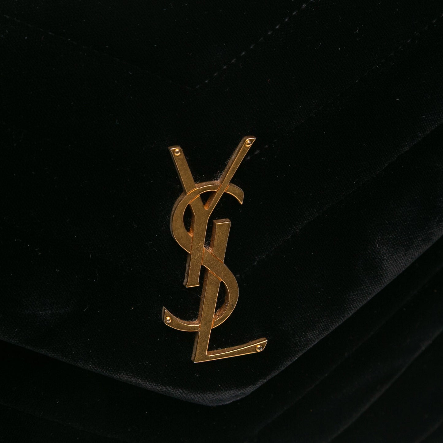 Saint Laurent Small Matelasse Velvet Monogram LouLou Shoulder Bag