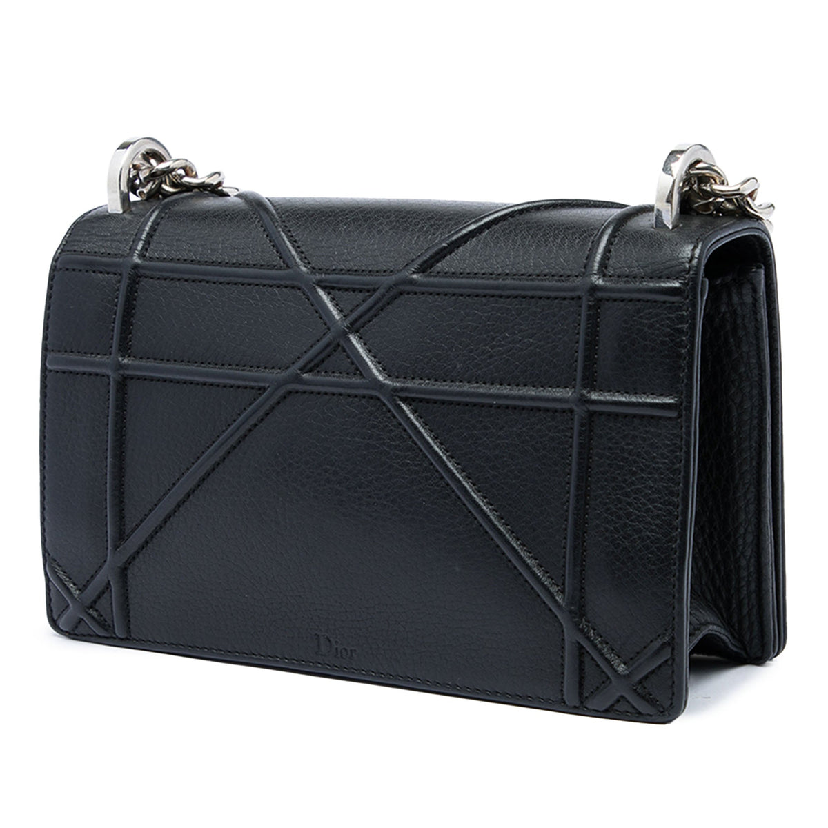 Dior Small Grained Calfskin Diorama Flap — Black