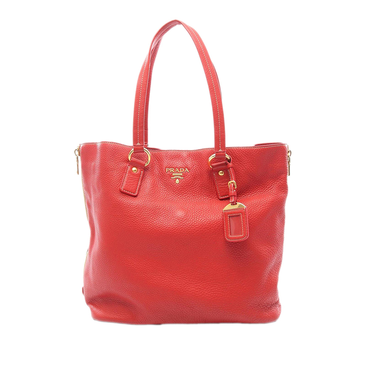 Prada Vitello Daino Side Zip Tote